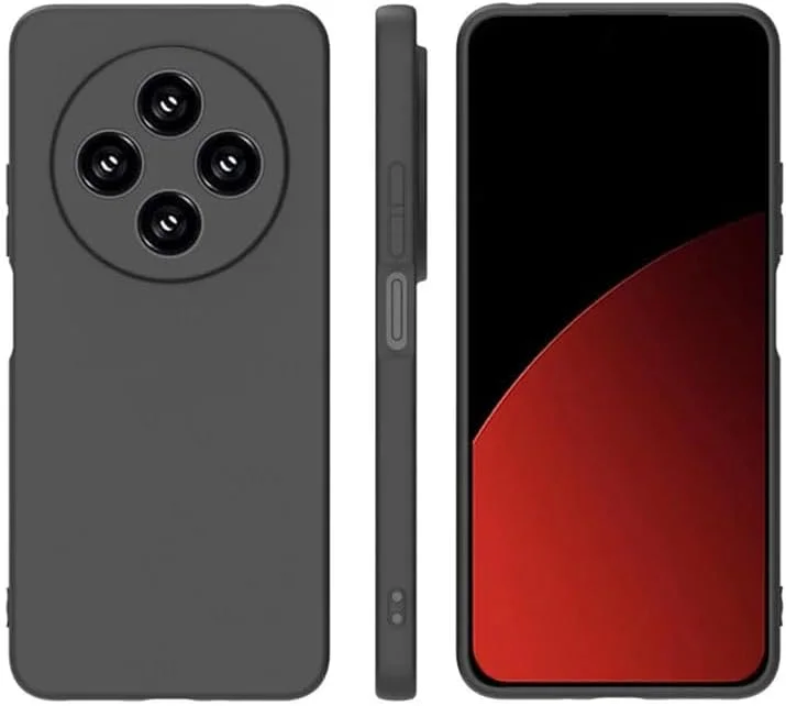 کاور مشکی باریک و نرم TPU برای شیائومی ردمی 14C / 14R / پوکو C75، کاور سیلیکونی انعطاف پذیر مات، محصول Emodil (مشکی)