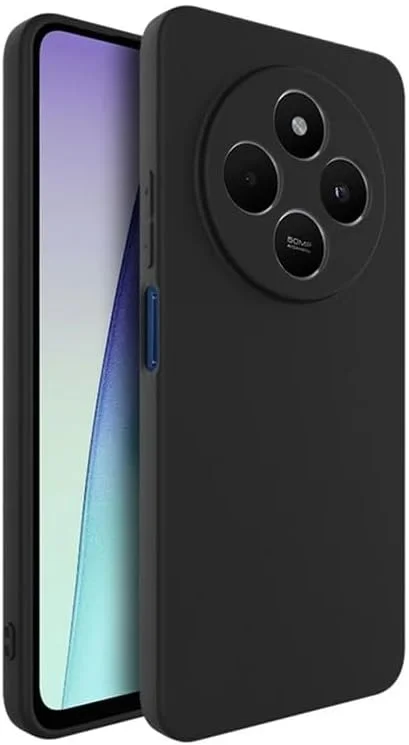 کاور مشکی باریک و نرم TPU برای شیائومی ردمی 14C / 14R / پوکو C75، کاور سیلیکونی انعطاف پذیر مات، محصول Emodil (مشکی)