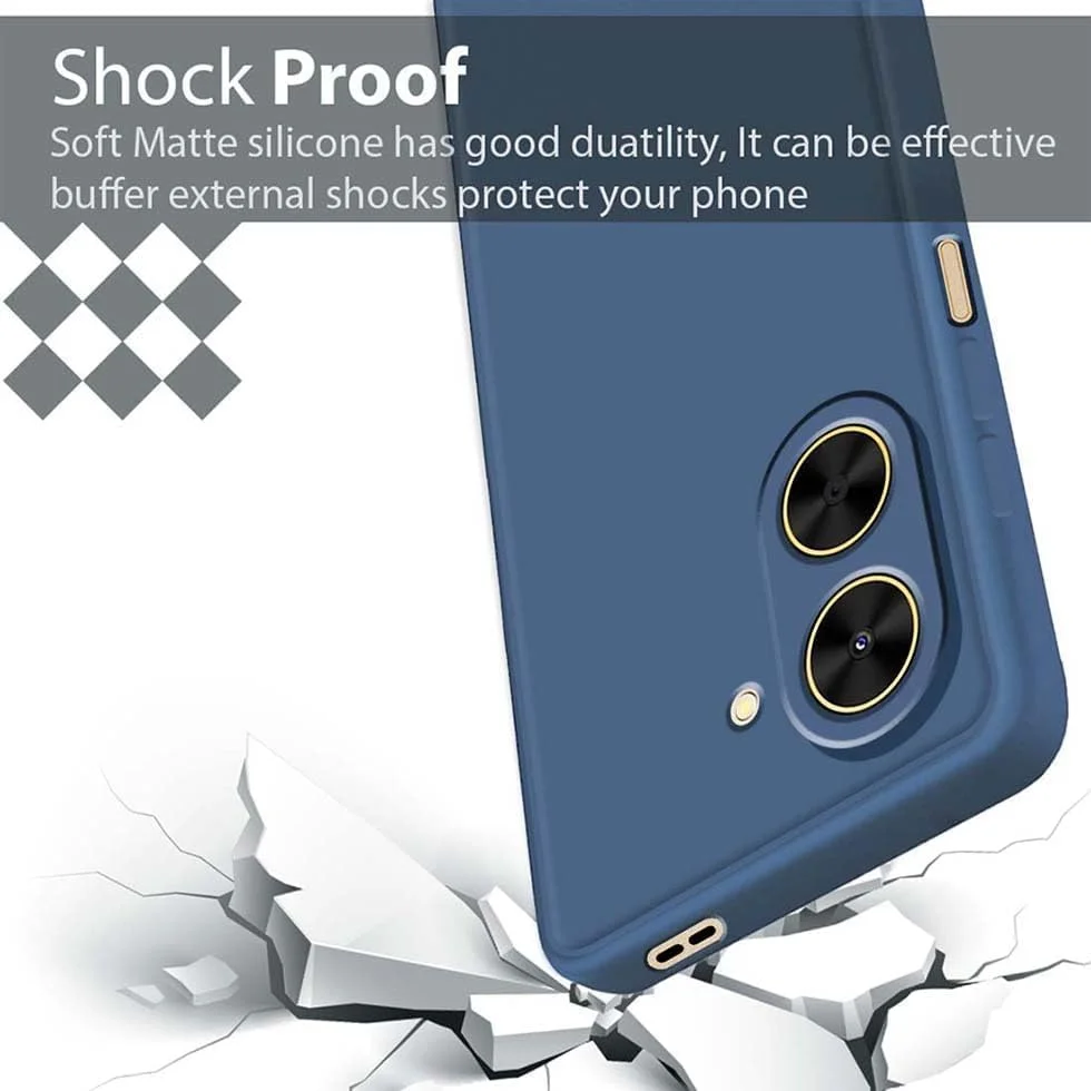 قاب محافظ سیلیکونی نرم ژله ای با ضربه گیر، پوشش لاستیکی باریک و سبک با آستر میکروفیبر مقاوم در برابر خراش و ضد لغزش، مقاوم در برابر ضربه، طراحی شده برای گوشی شیائومی Redmi A5 4G (آبی)