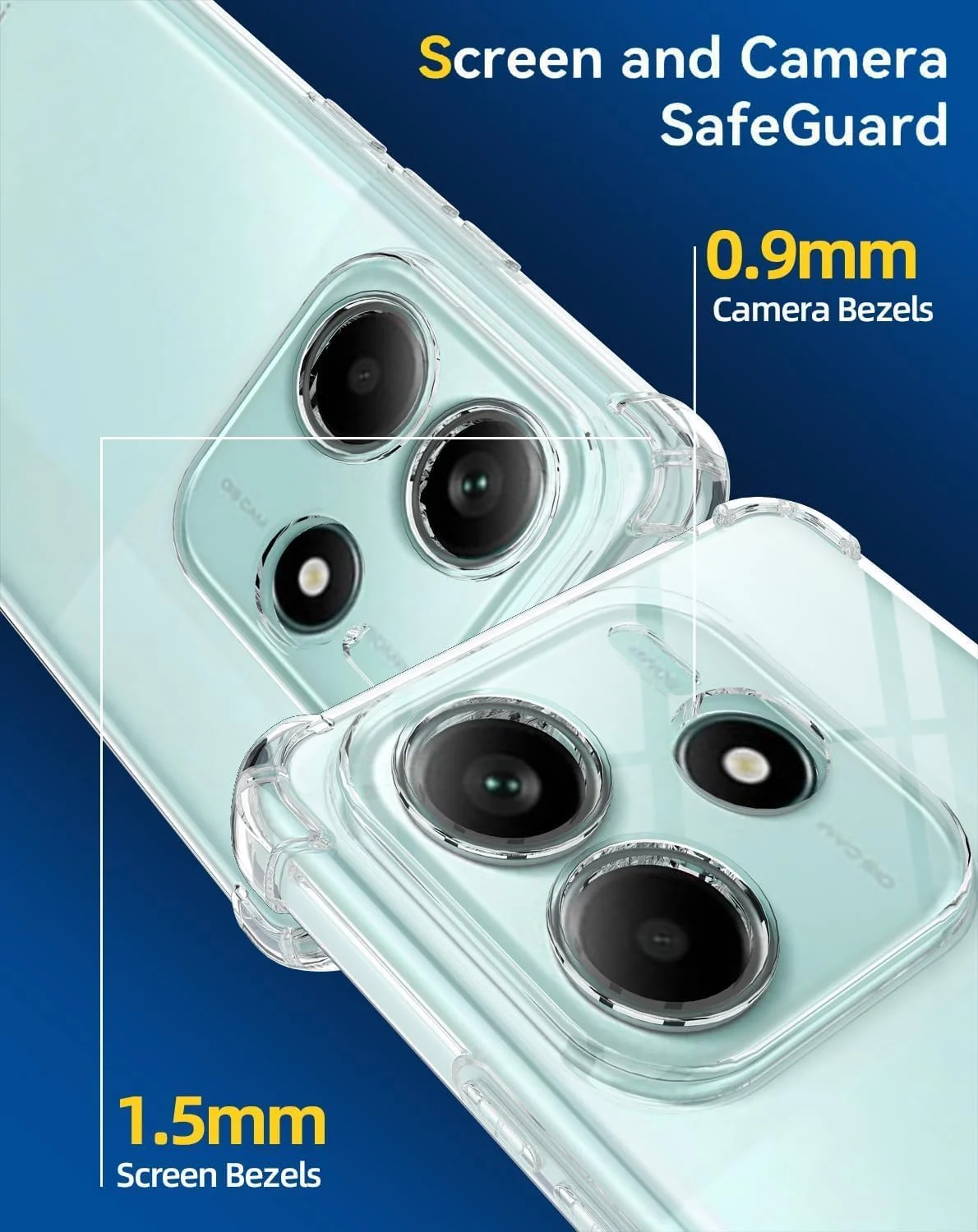 کاور سیلیکونی شفاف برای گوشی شیائومی ردمی نوت 14 4G با گوشه های محافظ ضد ضربه، کاور محافظ نازک و شفاف نرم، کاور موبایل TPU انعطاف پذیر و شفاف، کاور ضد خش