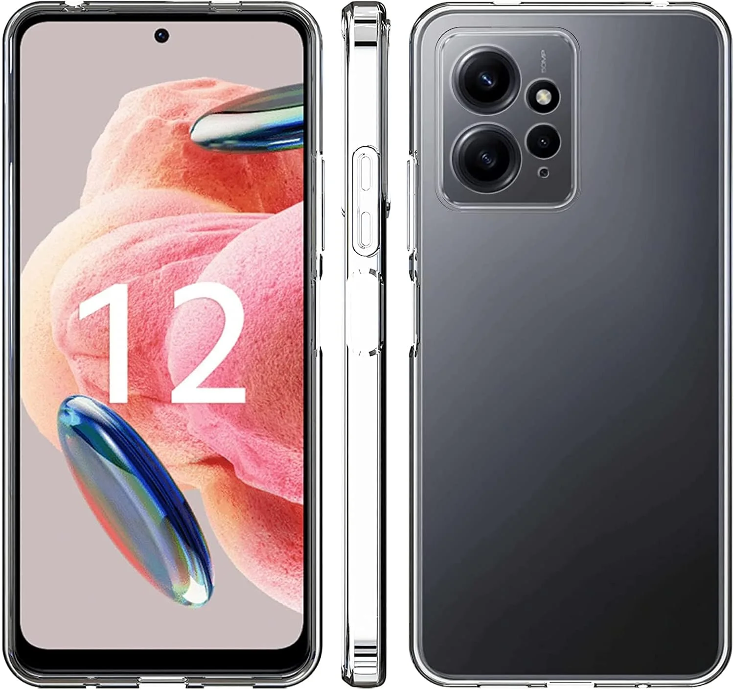 کاور محافظ شفاف گوشی شیائومی ردمی نوت 12، قاب پشتی محافظ شفاف برای شیائومی ردمی نوت 12 با اندازه 6.67 اینچ