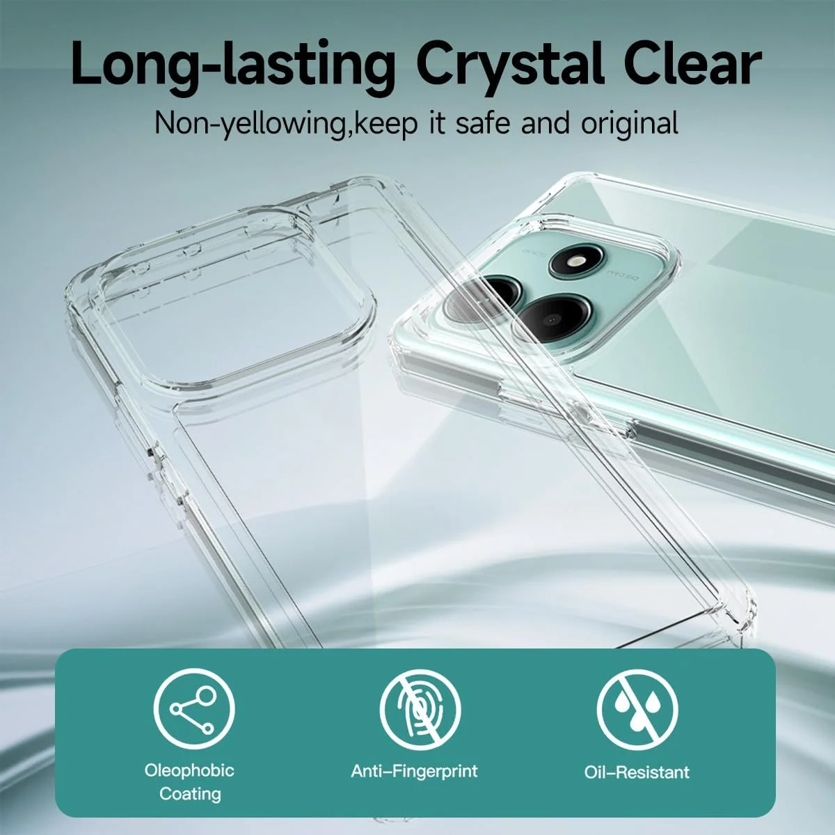 کاور محافظ شفاف هیبریدی T Tersely سازگار با شیائومی ردمی نوت 14 - فناوری TPU + پلی کربنات، ضد زردی، کاور محافظ، ضربه گیر ضد ضربه کاور محافظ شفاف هیبریدی T Tersely سازگار با شیائومی ردمی نوت 14 - فناوری TPU + پلی کربنات، ضد زردی، کاور محافظ، ضربه گیر ضد ضربه