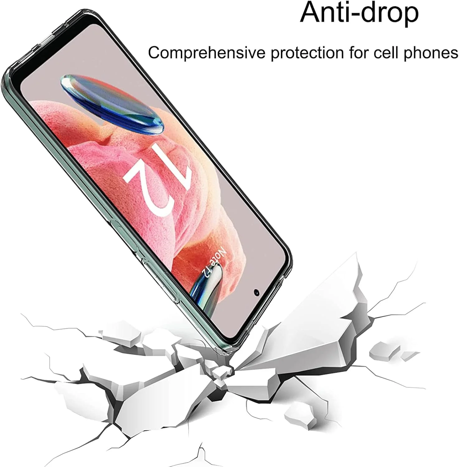 کاور محافظ شفاف گوشی شیائومی ردمی نوت 12، قاب پشتی محافظ شفاف برای شیائومی ردمی نوت 12 با اندازه 6.67 اینچ