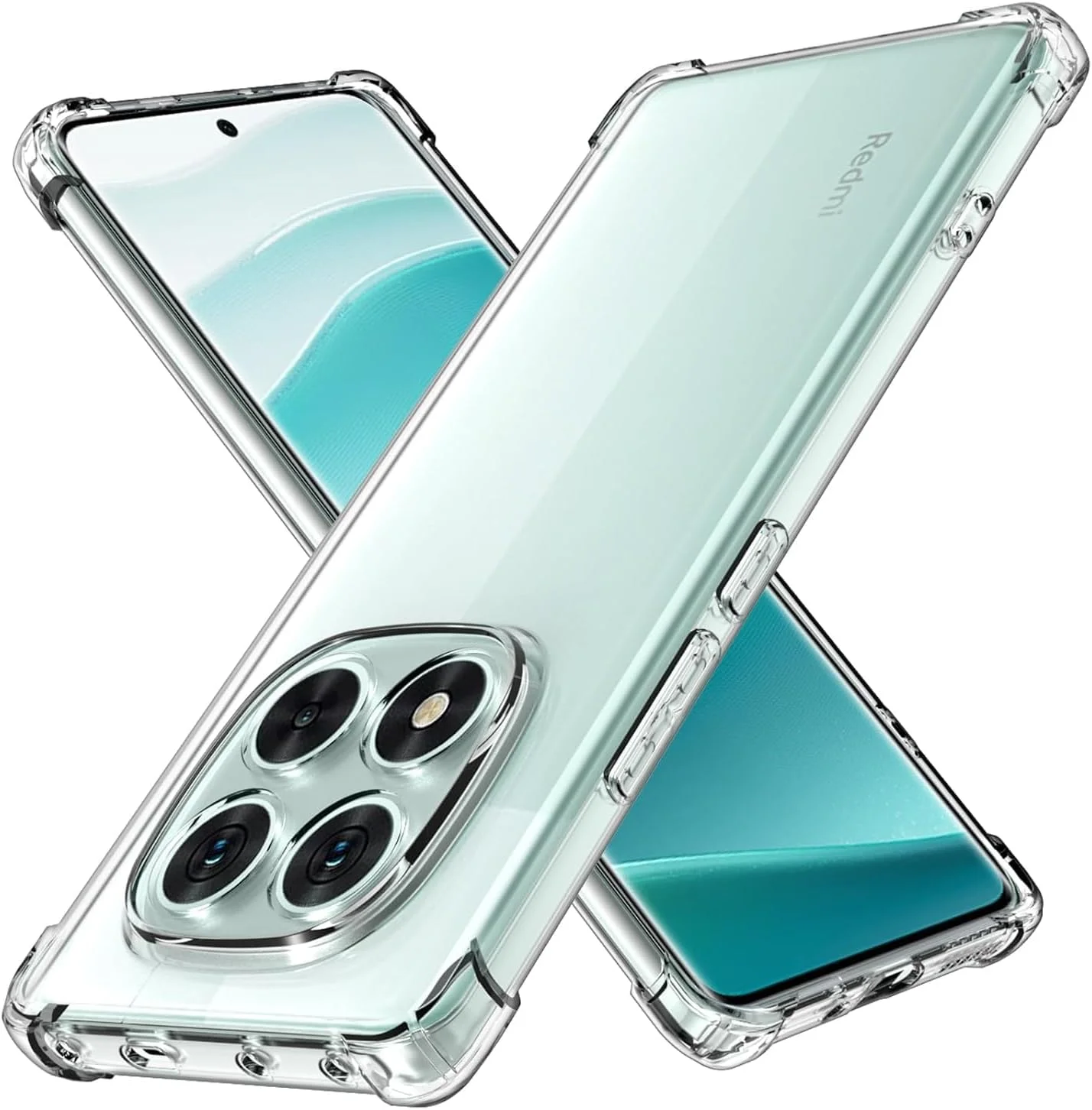 کاور محافظ ژله ای شفاف گوشی شیائومی ردمی نوت 14 پرو 5G / پوکو X7، دارای ضربه گیر و محافظ لنز دوربین