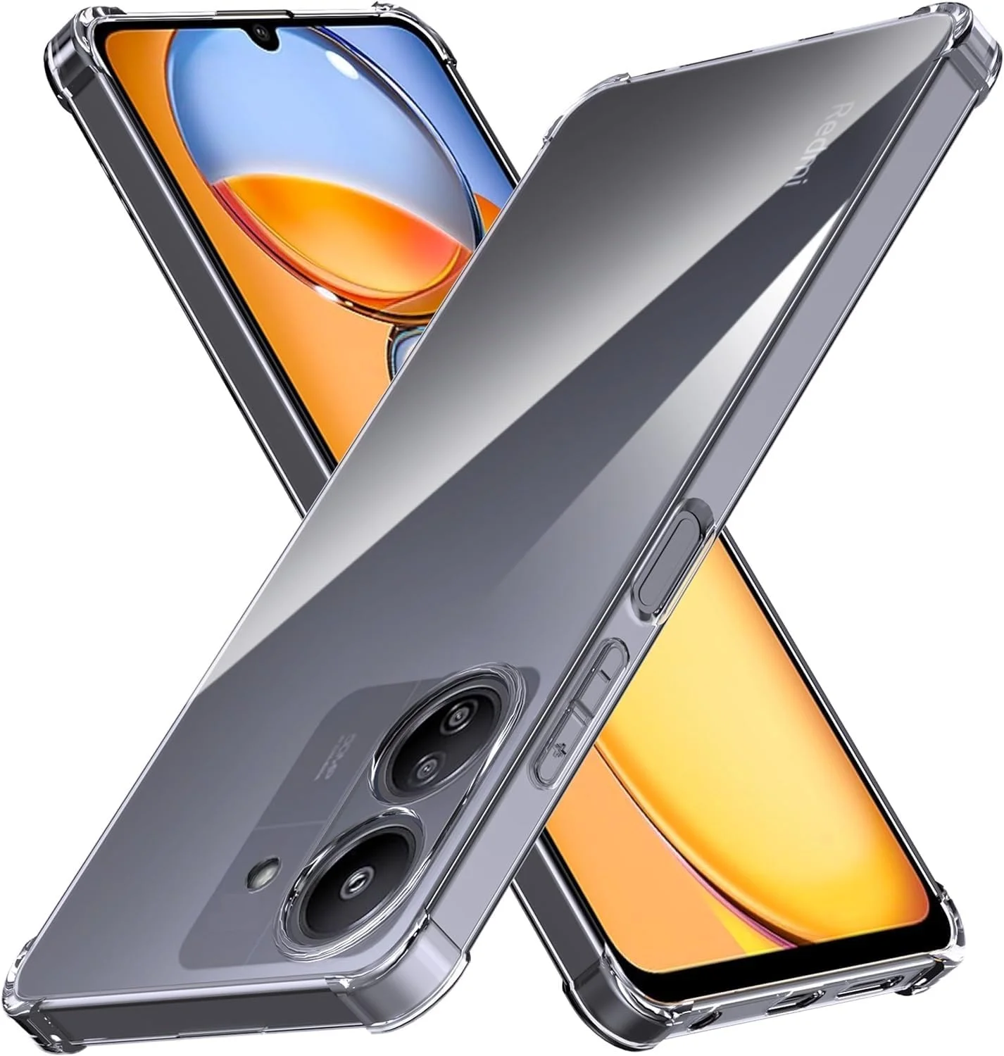 کاور محافظ ژله ای شفاف Zubitech سازگار با Redmi 13C، ساخته شده از سیلیکون TPU نرم، سبک و مقاوم در برابر ضربه، با محافظت از دوربین، طراحی شده برای Redmi 13C (شفاف)