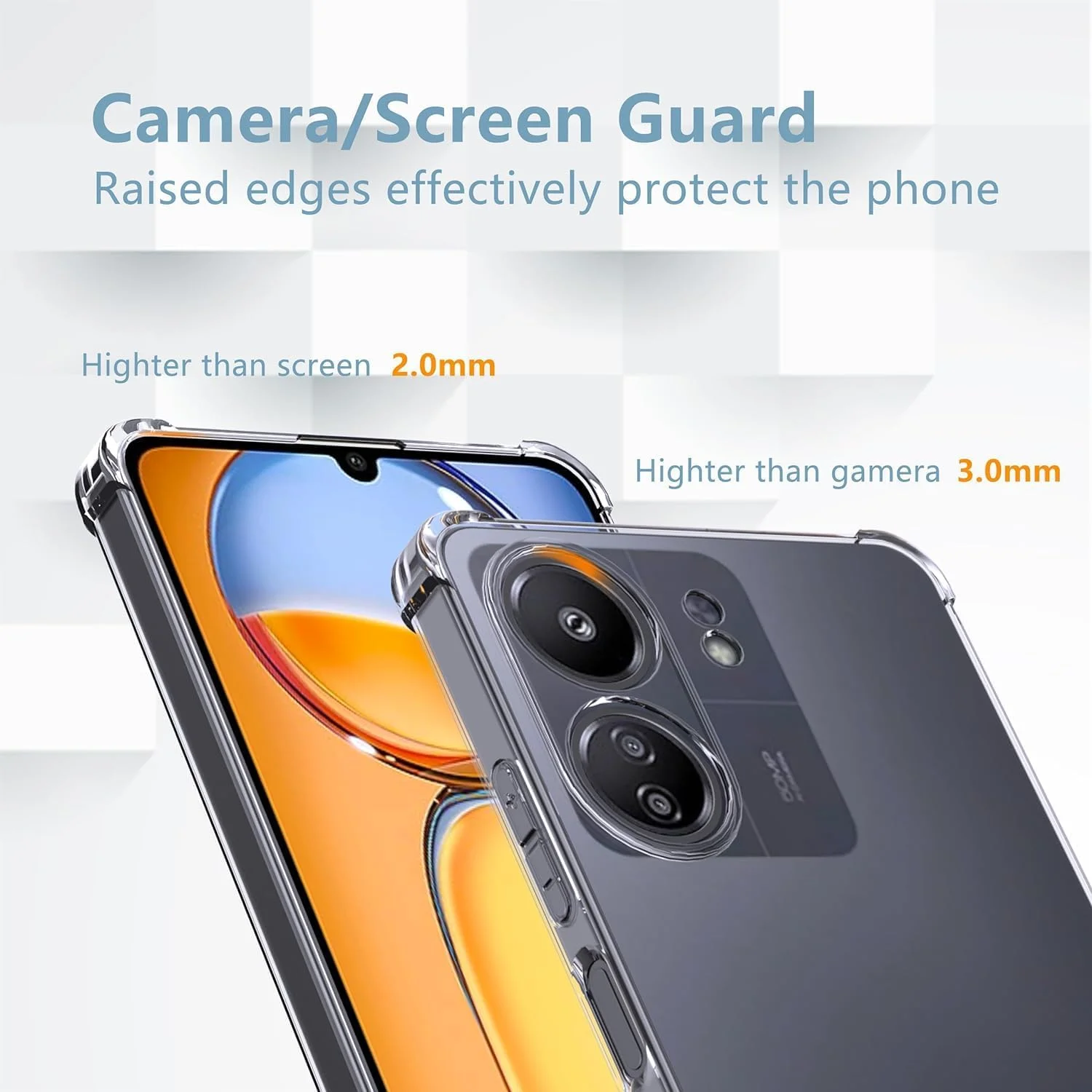 کاور محافظ ژله ای شفاف Zubitech سازگار با Redmi 13C، ساخته شده از سیلیکون TPU نرم، سبک و مقاوم در برابر ضربه، با محافظت از دوربین، طراحی شده برای Redmi 13C (شفاف) کاور محافظ ژله ای شفاف Zubitech سازگار با Redmi 13C، ساخته شده از سیلیکون TPU نرم، سبک و مقاوم در برابر ضربه، با محافظت از دوربین، طراحی شده برای Redmi 13C (شفاف)