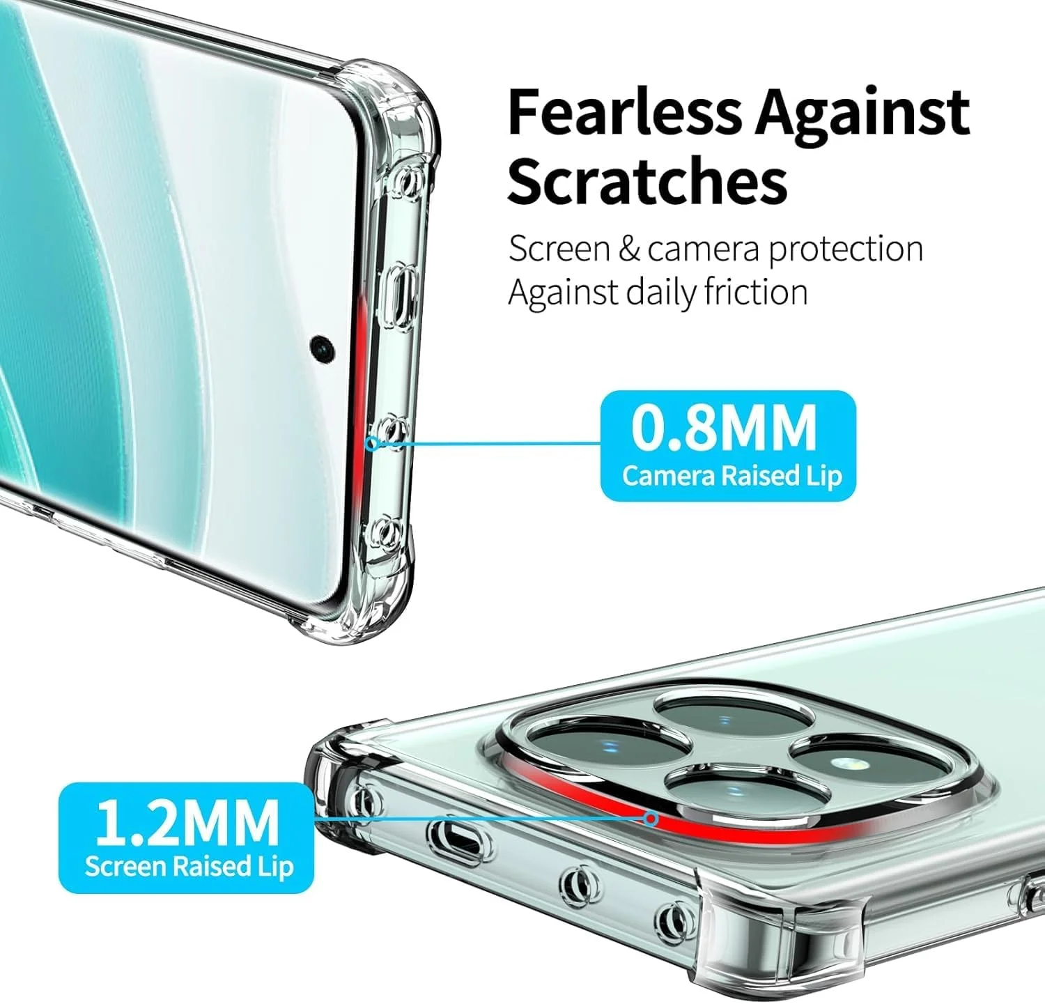 کاور محافظ ژله ای شفاف گوشی شیائومی ردمی نوت 14 پرو 5G / پوکو X7، دارای ضربه گیر و محافظ لنز دوربین