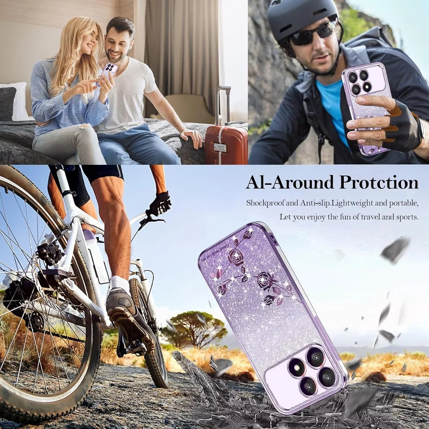 قاب محافظ شفاف طرح گل BEENTRYS برای شیائومی ردمی نوت ۱۳ ۴G، کاور محافظ اکلیلی شفاف دخترانه زنانه، کاور ضربه گیر TPU مقاوم در برابر ضربه برای شیائومی ردمی نوت ۱۳ ۴G - بنفش قاب محافظ شفاف طرح گل BEENTRYS برای شیائومی ردمی نوت ۱۳ ۴G، کاور محافظ اکلیلی شفاف دخترانه زنانه، کاور ضربه گیر TPU مقاوم در برابر ضربه برای شیائومی ردمی نوت ۱۳ ۴G - بنفش