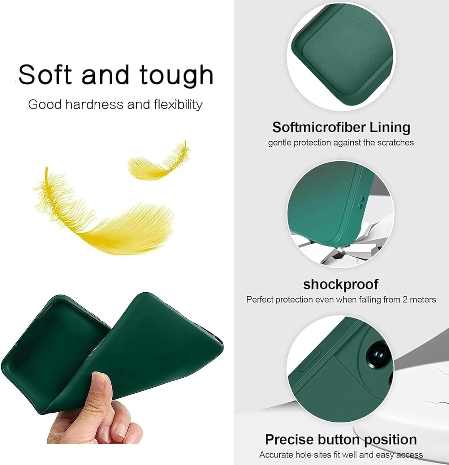 کاور سیلیکونی محافظ گوشی Maykela سازگار با گوشی شیائومی Redmi Note 14، نازک با محافظت از دوربین، دارای لایه داخلی نرم، باریک و انعطاف پذیر (مناسب برای شیائومی Redmi Note 14 - سبز)