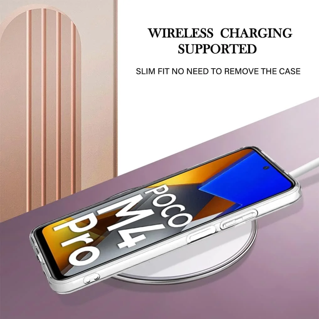 کاور هوآیه برای شیائومی پوکو M4 پرو 4G، [طرح زیبا و چشم نواز] طراحی درخشان، ضد ضربه، انعطاف پذیر، باریک، سیلیکونی نرم، کاور محافظ TPU، رزگلد