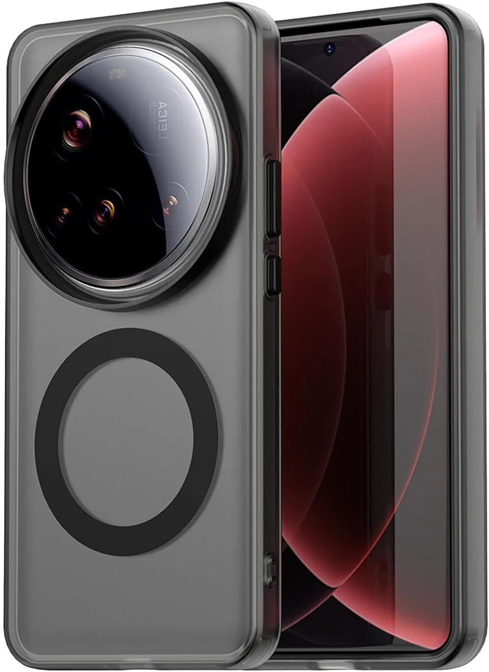 قاب باریک مغناطیسی سازگار برای شیائومی 15 اولترا – پشت سخت کامپیوتر مات نیمه شفاف و فوق العاده نازک با سپر TPU نرم ضد ضربه، محافظت در برابر سقوط، سبک وزن، پوشش ضد اثر انگشت - مشکی