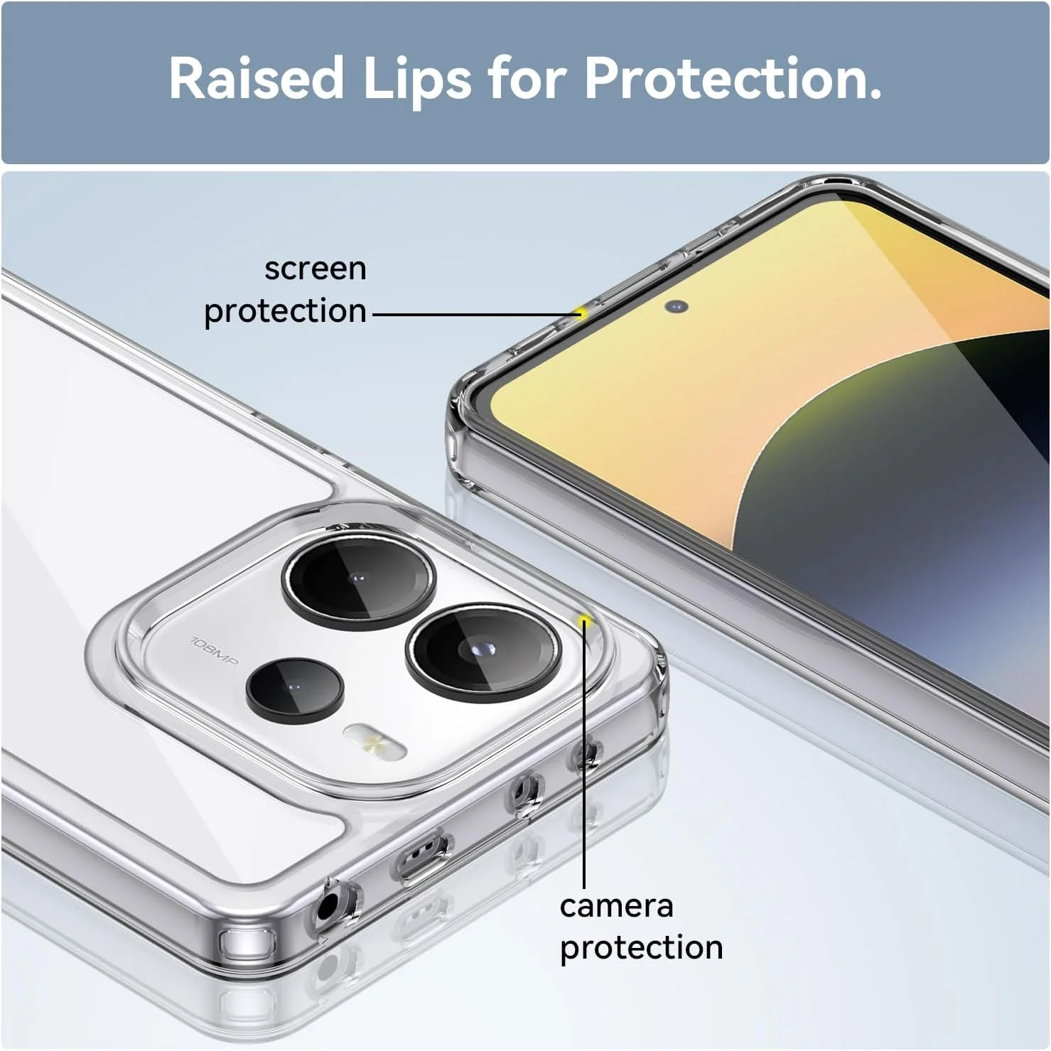 قاب گوشی OIATROE برای شیائومی Redmi Note 14 4G، قاب پشتی شفاف [ضد خش] [TPU شیک و باریک] [جذب شوک] قاب محافظ برای شیائومی Redmi Note 14 4G - شفاف