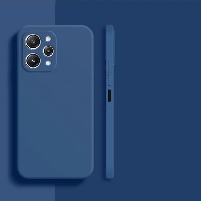 قاب سیلیکونی نرم ژله‌ای برای گوشی شیائومی ردمی 12 4G (مناسب برای ردمی نوت 12 نیست)، ضد ضربه با پوشش مات و لایه داخلی پارچه‌ای محافظ دوربین برای شیائومی ردمی 12 4G (آبی)
