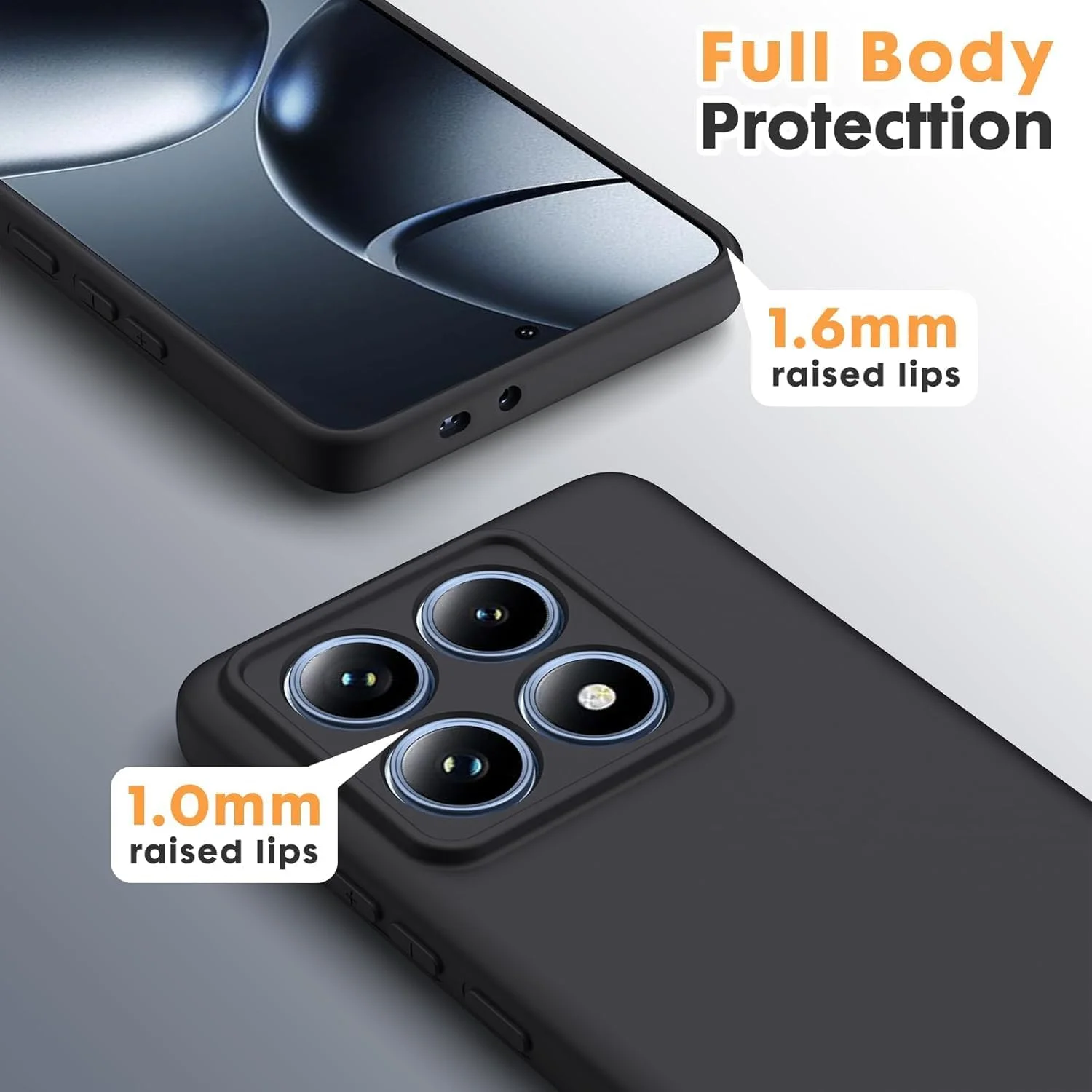 کاور محافظ گوشی شیائومی 14T مدل سیلیکونی نرم TPU با پوشش مات و محافظت از دوربین - مشکی