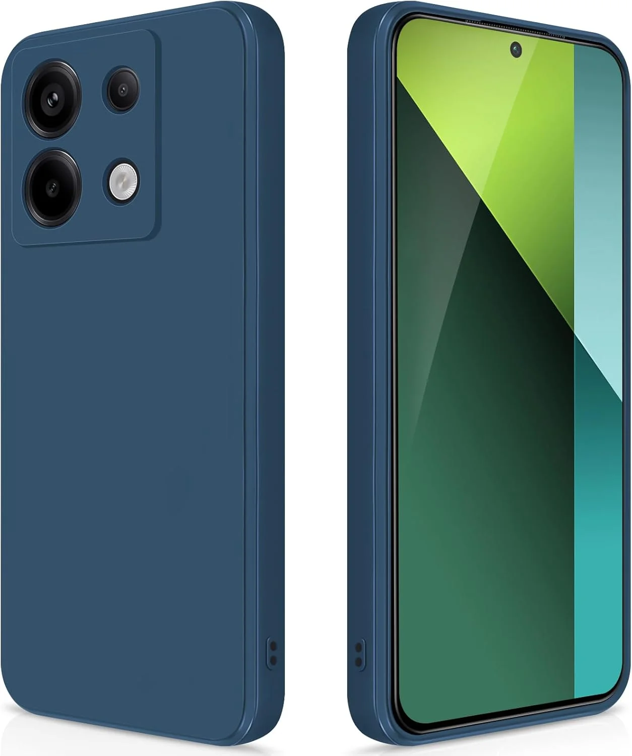 کاور محافظ سیلیکونی GiYoon سازگار با گوشی شیائومی Redmi Note 13 Pro 5G، کاور تمام بدنه نرم و لطیف، محافظت 360 درجه از دوربین، ضد ضربه با پوشش داخلی میکروفایبر (آبی)