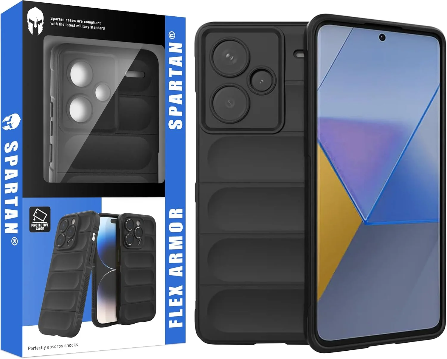 قاب گوشی برای شیائومی ردمی نوت 13 پرو پلاس، محافظت در برابر سقوط در سطح نظامی، قاب سیلیکونی باریک با محافظت از کیسه هوا، مشکی