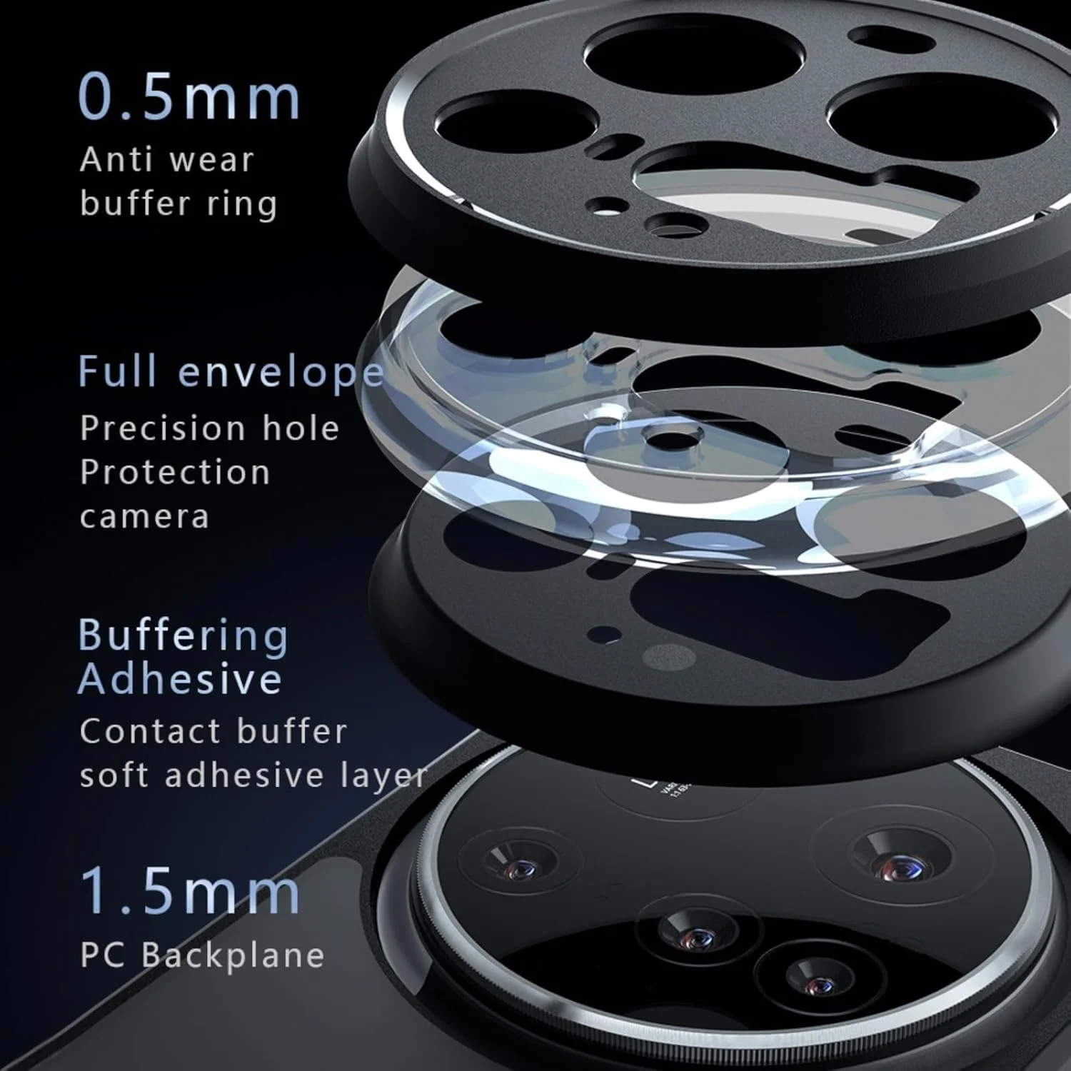 کاور محافظ ضد ضربه برای شیائومی 15 اولترا - ضد لغزش، ضد خش، پوشش سپر ضد اثر انگشت، طراحی مشکی ممتاز