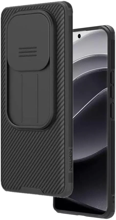 قاب محافظ نیلکین CamShield مناسب برای گوشی شیائومی Redmi Note 14 Pro مدل 2025، پوشش محافظ لنز دوربین، PC سخت، فوق العاده نازک، ضد خش، رنگ مشکی