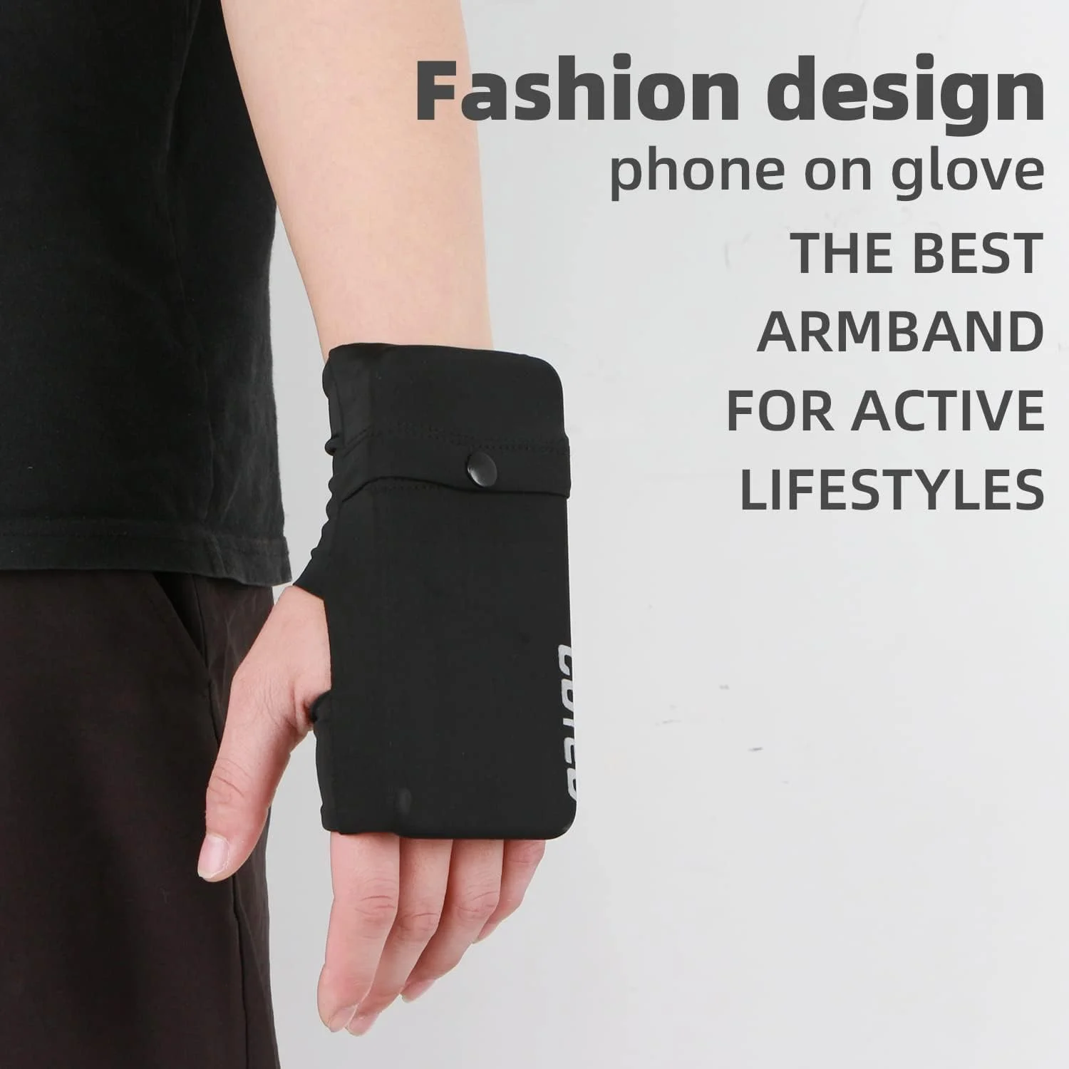 کیف مچی قابل حمل MAKINGTEC، بازوبند تلفن همراه با لوگوی بازتابنده، پارچه بافتنی ضد لغزش، بند بازویی تلفن دستکشی، برای دویدن، پیاده روی، کوهنوردی و دوچرخه سواری - مشکی