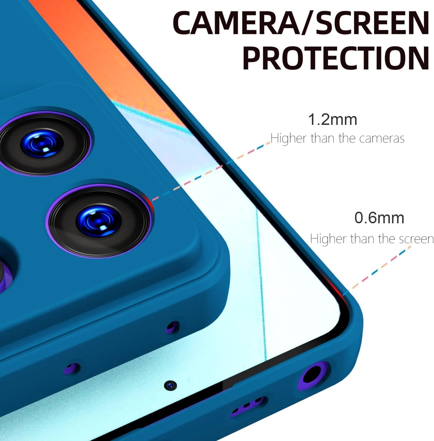 قاب محافظ ژله ای نرم و سبک Zubitech سازگار با گوشی شیائومی Redmi Note 13 5G، محافظت از دوربین و ضد ضربه (آبی)