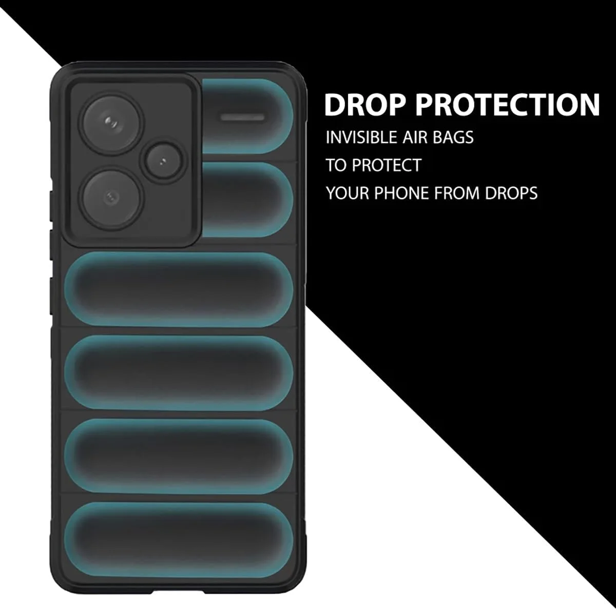 قاب گوشی برای شیائومی ردمی نوت 13 پرو پلاس، محافظت در برابر سقوط در سطح نظامی، قاب سیلیکونی باریک با محافظت از کیسه هوا، مشکی قاب گوشی برای شیائومی ردمی نوت 13 پرو پلاس، محافظت در برابر سقوط در سطح نظامی، قاب سیلیکونی باریک با محافظت از کیسه هوا، مشکی