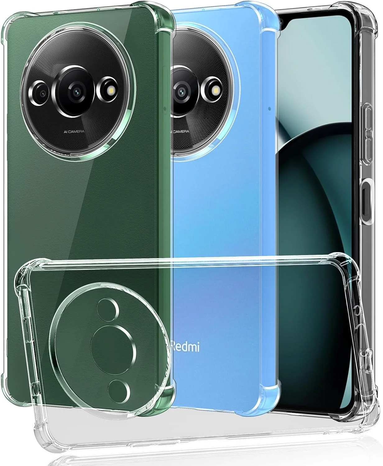 کاور سیلیکونی TPU نرم و محافظ سبک ضد ضربه Zubitech با محافظت از دوربین، طراحی شده برای Xiaomi Redmi A3 (شفاف)