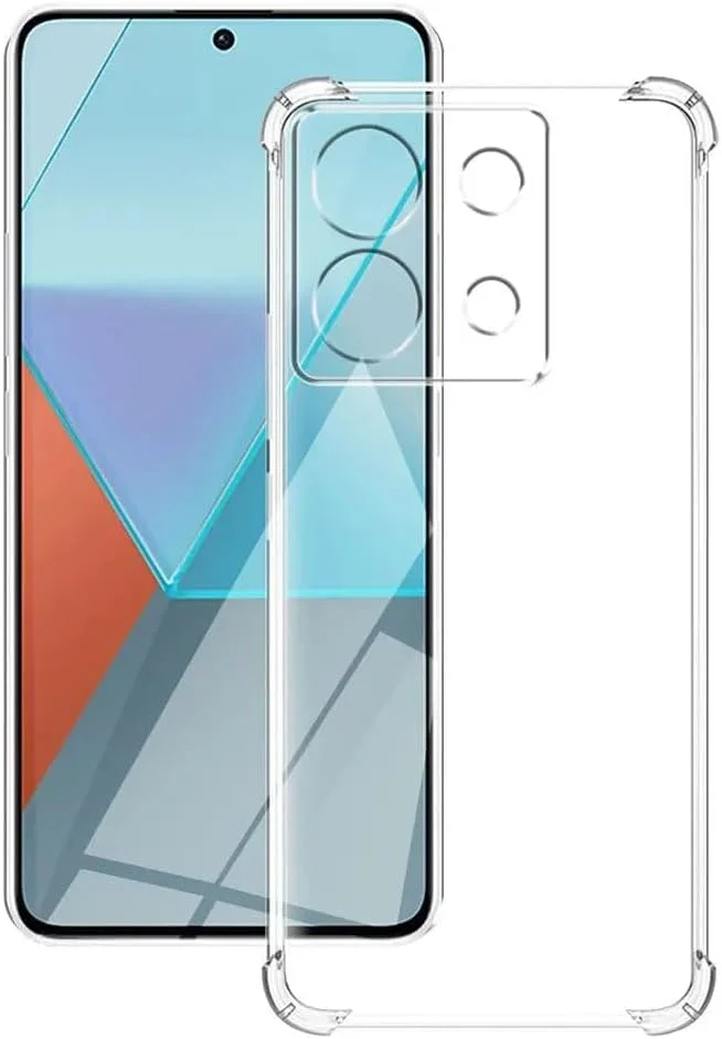 قاب محافظ گوشی شیائومی ردمی نوت ۱۳، کاور شفاف با محافظت از دوربین، گوشه‌های تقویت‌شده، بامپر TPU نرم، ضد خش و ضد ضربه برای گوشی ردمی نوت ۱۳ 5G مدل ۲۰۲۳ (شفاف)