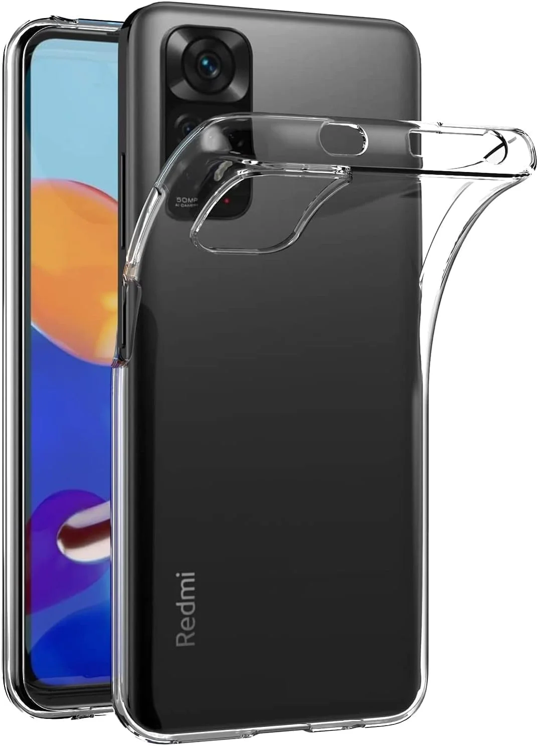 کاور محافظ ژله ای نرم شیائومی ردمی نوت 11 / ردمی نوت 11S 4G (6.43 اینچ) با سپر TPU و پشت شفاف