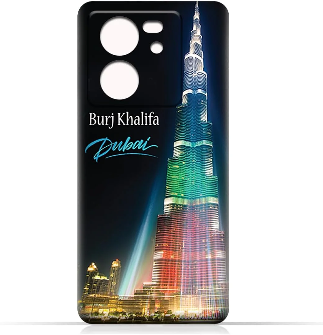 کاور محافظ گوشی موبایل شیائومی 13T (5G) مدل AMC Design TPU با طرح برج خلیفه روشن
