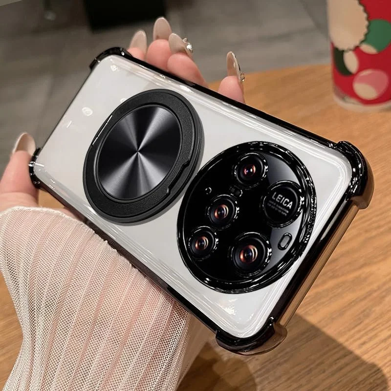 قاب محافظ گوشی شیائومی 15 اولترا 5G با استند حلقه ای مغناطیسی، [سازگار با MagSafe] [محافظ کامل لنز دوربین] مقاوم در برابر ضربه در چهار گوشه، بادوام، باریک و دارای پایه برای شیائومی 15 اولترا 5G، مشکی