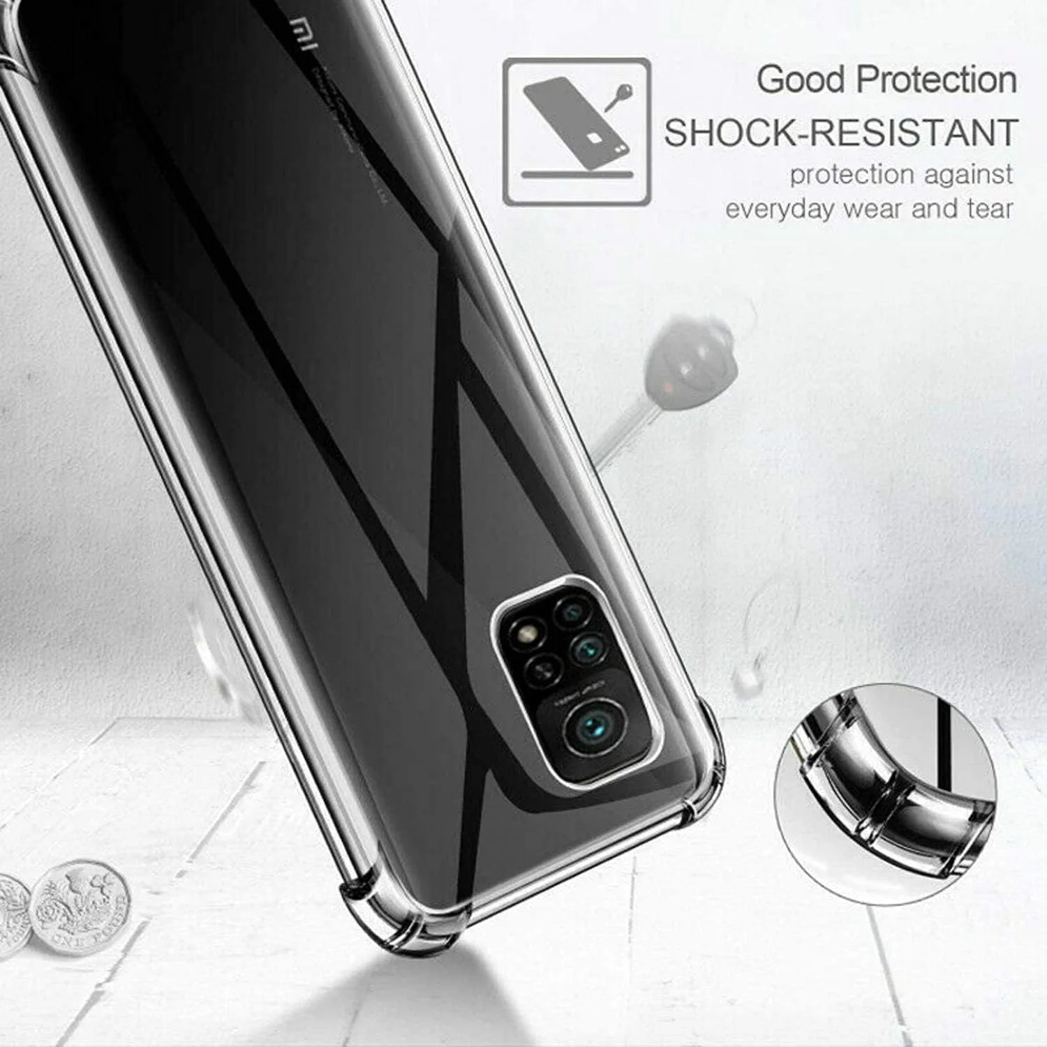 قاب محافظ ایمودیل برای گوشی شیائومی می 10 تی 5G / می 10 تی پرو 5G / ردمی K30S، کاور پشتی با بالشتک هوا، سیلیکونی نرم، ضد ضربه، ضد خش، محافظ گوشه