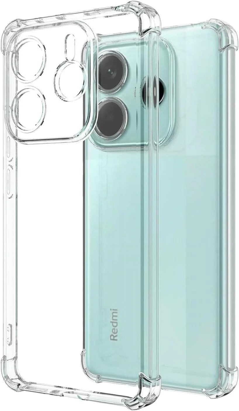 کاور محافظ ژله ای شفاف مناسب برای گوشی شیائومی ردمی نوت 14 5G، ساخته شده از TPU نرم و سبک با محافظت از دوربین کاور محافظ ژله ای شفاف مناسب برای گوشی شیائومی ردمی نوت 14 5G، ساخته شده از TPU نرم و سبک با محافظت از دوربین