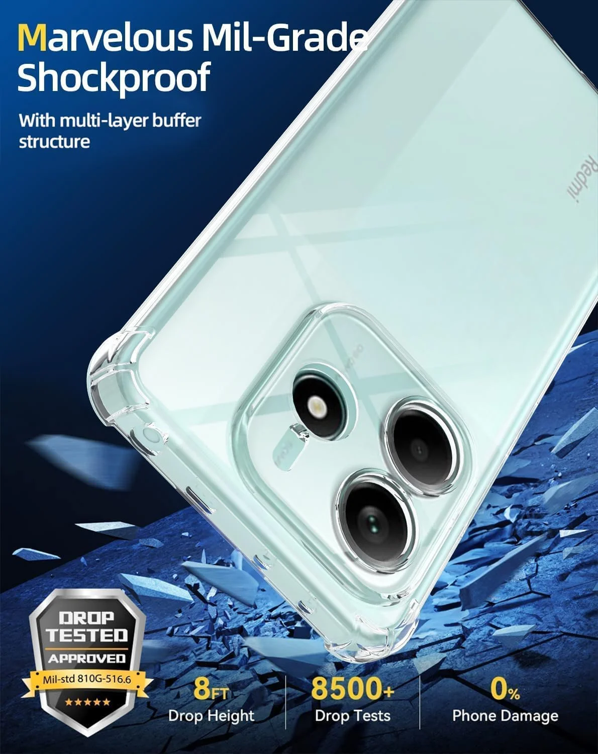 کاور محافظ ژله ای شفاف مناسب برای گوشی شیائومی ردمی نوت 14 5G، ساخته شده از TPU نرم و سبک با محافظت از دوربین کاور محافظ ژله ای شفاف مناسب برای گوشی شیائومی ردمی نوت 14 5G، ساخته شده از TPU نرم و سبک با محافظت از دوربین