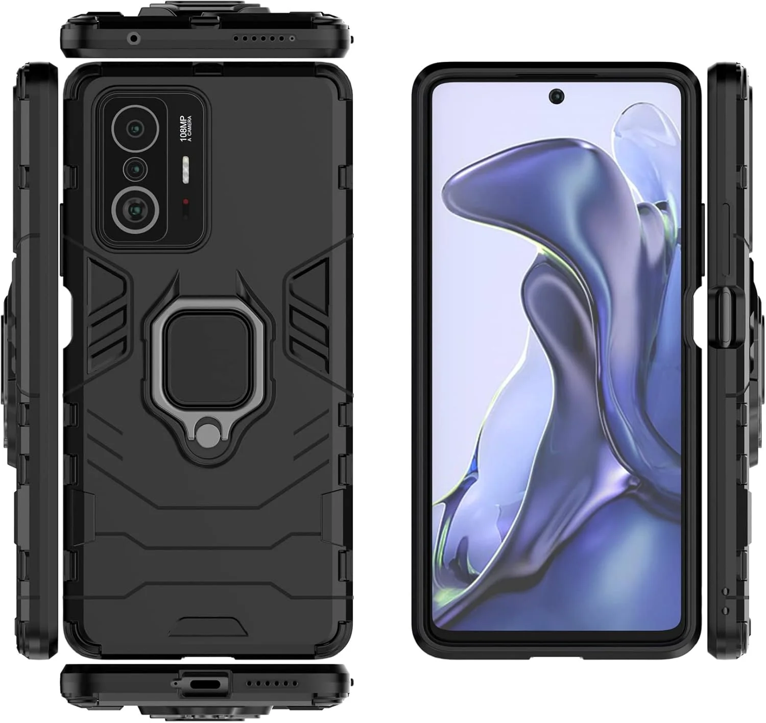 کاور محافظ گوشی شیائومی Mi 11T/11T Pro، مدل هیبریدی مقاوم در برابر ضربه، دارای پایه استند، رنگ مشکی کاور محافظ گوشی شیائومی Mi 11T/11T Pro، مدل هیبریدی مقاوم در برابر ضربه، دارای پایه استند، رنگ مشکی