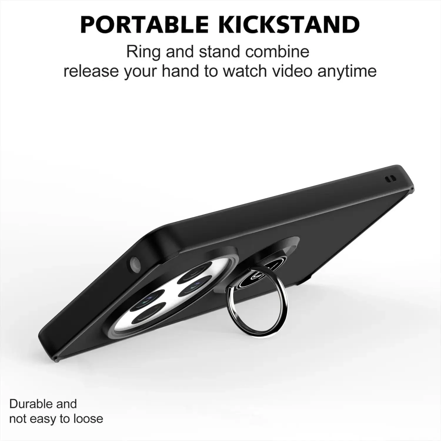 کاور محافظ گوشی شیائومی ردمی 14C با حلقه فلزی، استند و قابلیت اتصال مغناطیسی به هولدر خودرو، ضد ضربه، با پوشش مات و مقاوم