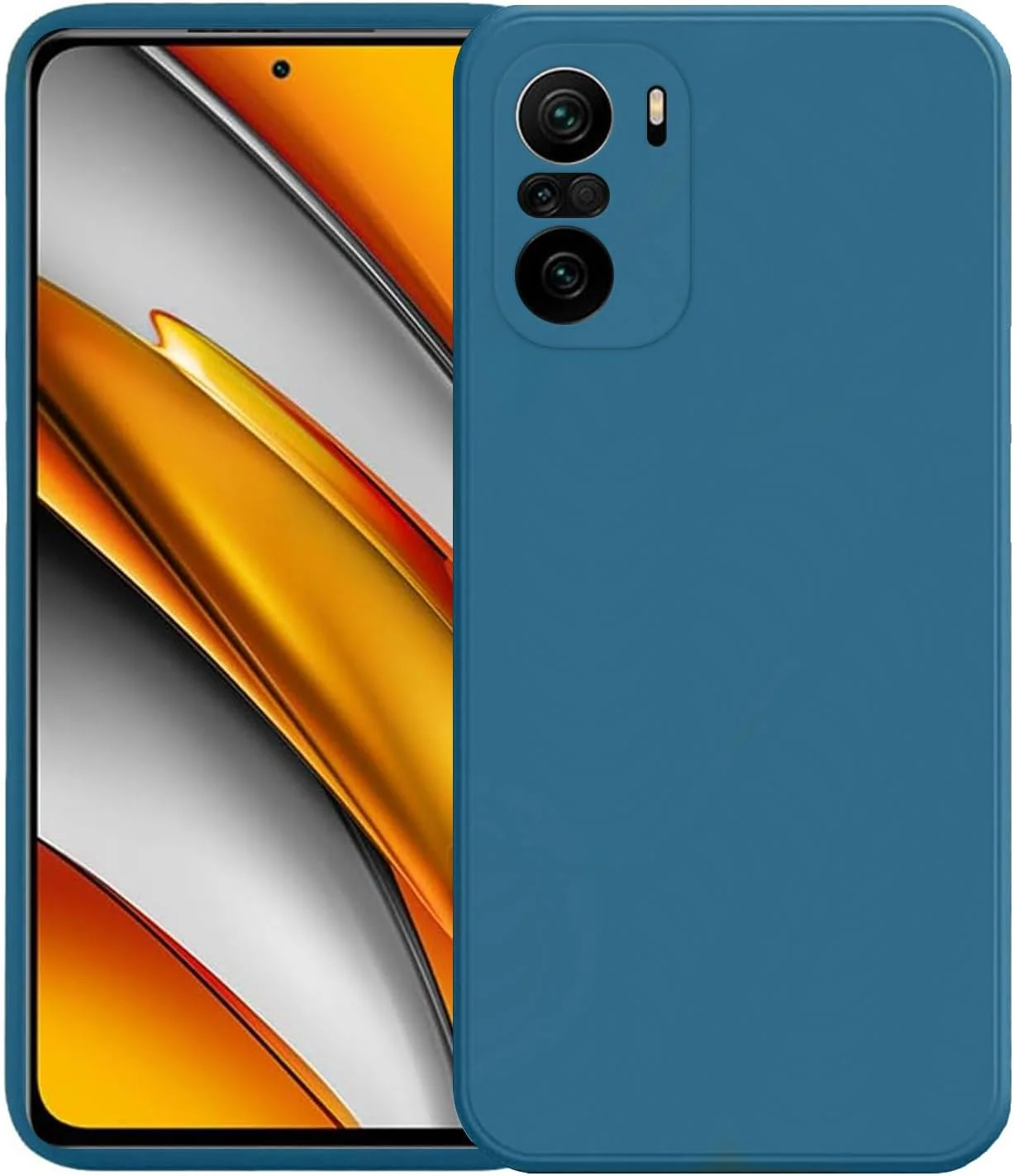 کاور محافظ گوشی باریک برای شیائومی پوکو F3، کاور سیلیکونی با محافظت از دوربین، داخلی نرم و انعطاف پذیر (آبی، برای شیائومی پوکو F3)