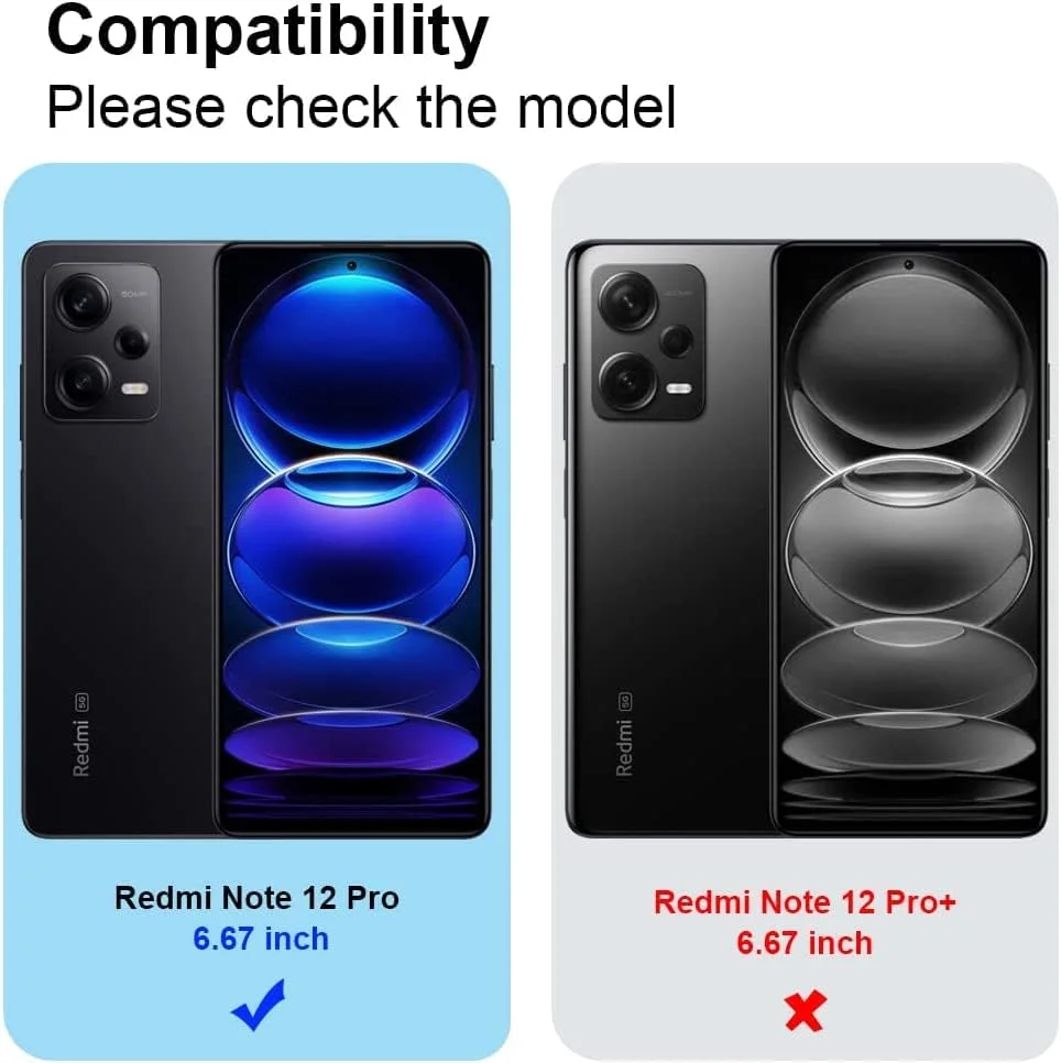 کاور محافظ دوربین، باریک، نیمه شفاف، ضد ضربه با پوشش مات و حلقه مغناطیسی چرخان 360 درجه مناسب برای شیائومی ردمی نوت 12 پرو (مشکی)