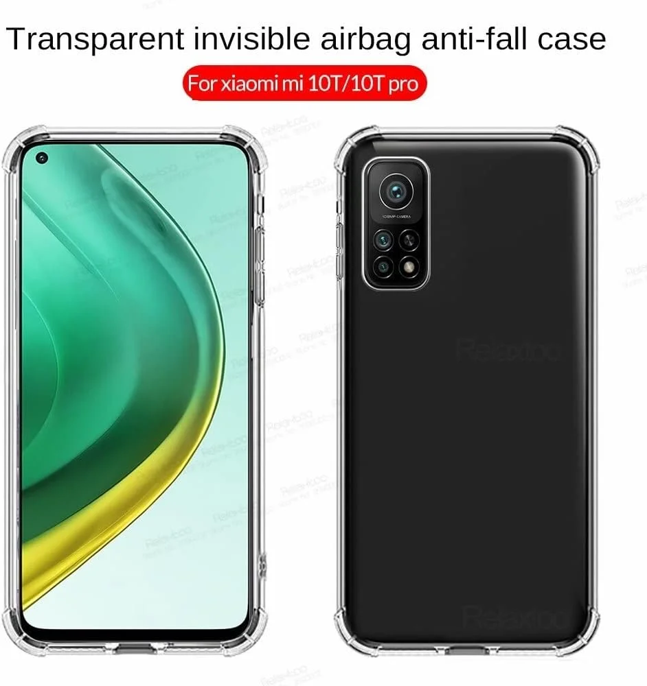 کاور محافظ ژله ای شفاف مناسب برای گوشی شیائومی می 10 تی 5G / می 10 تی پرو 5G / شیائومی ردمی K30s، کاور پشتی سیلیکونی نرم و انعطاف پذیر، ضد ضربه با گوشه های تقویت شده
