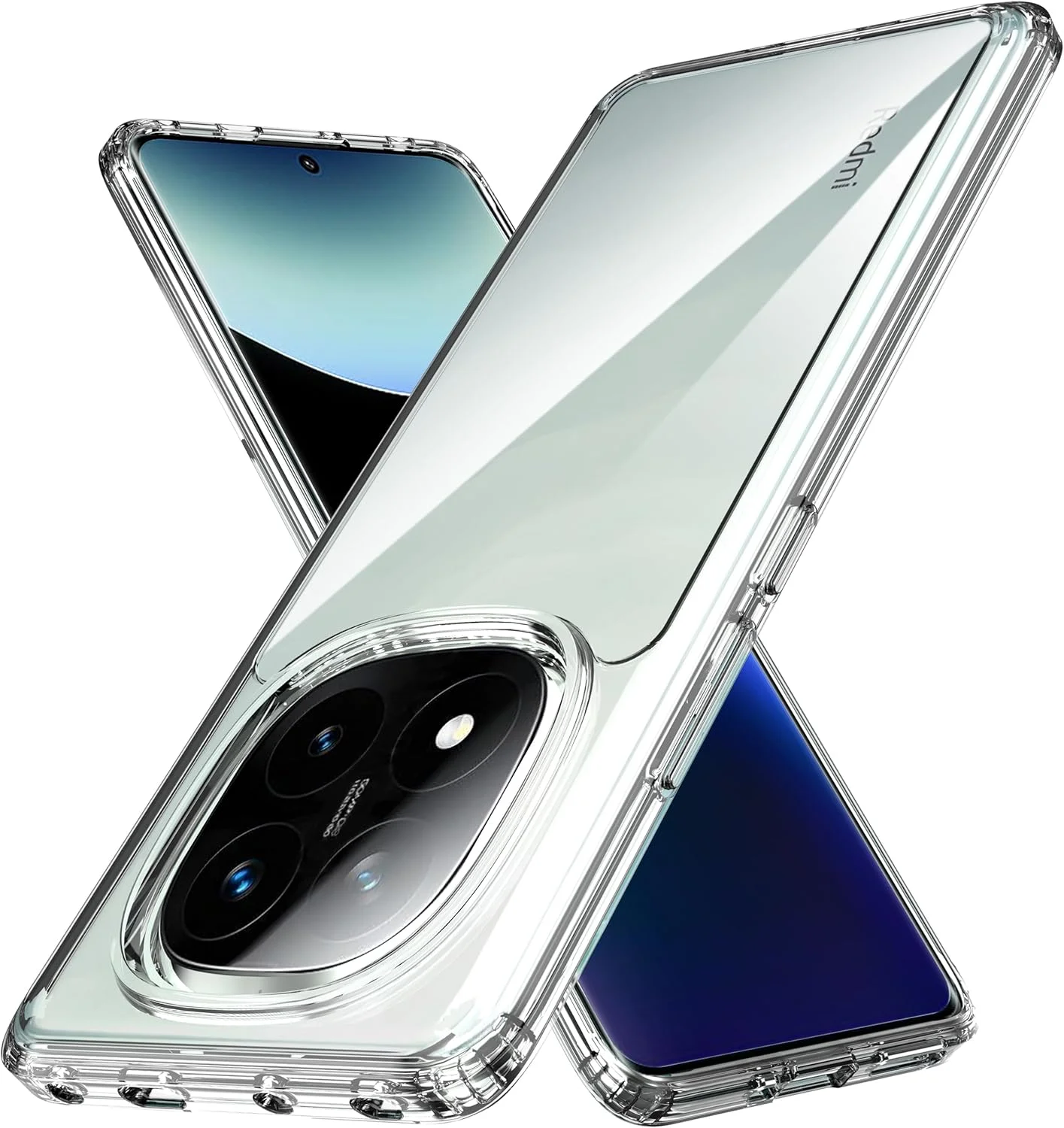 کاور محافظ هیبریدی TPU ضد ضربه و PC شفاف سیلیکونی سخت آنووکوا مناسب برای گوشی شیائومی Redmi Note 14 Pro/Redmi Note 14 Pro Plus 5G/Poco X7 5G، ضد شوک