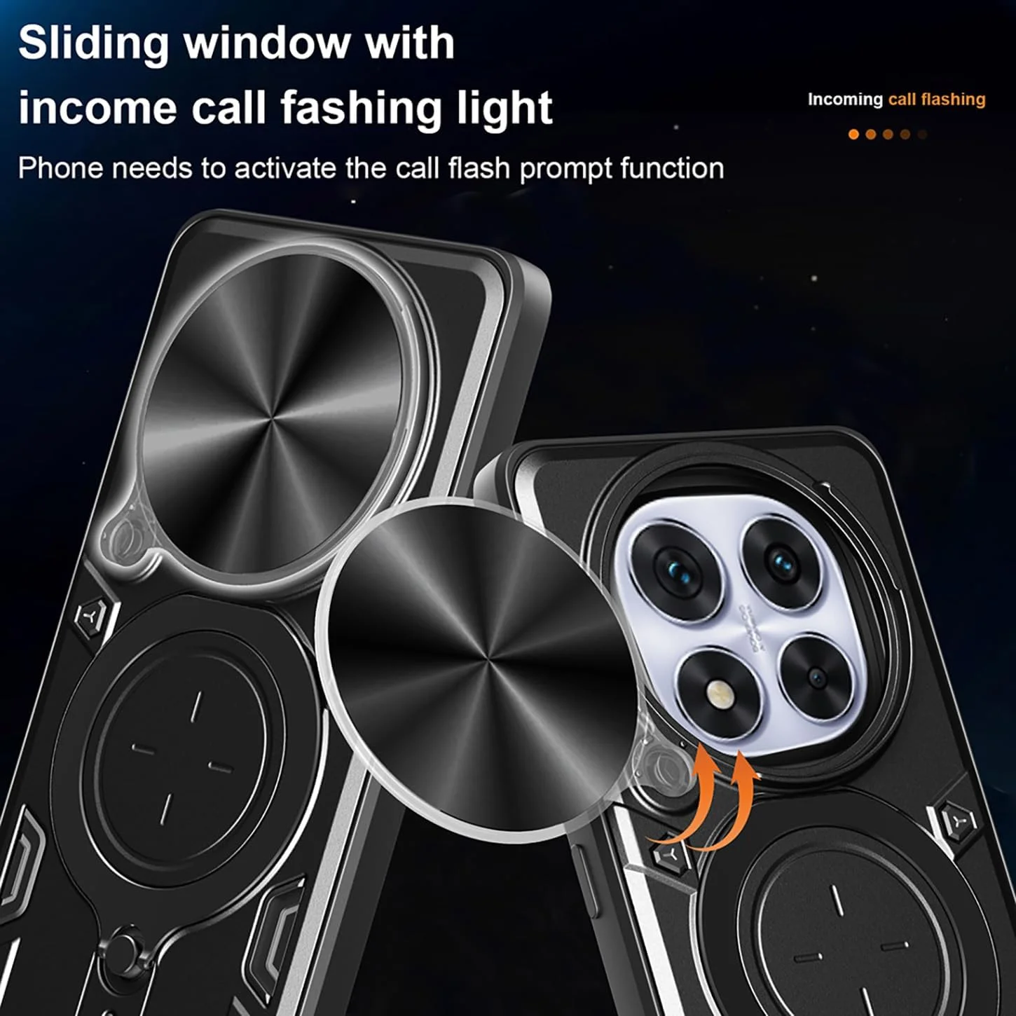 کاور محافظ گوشی شیائومی ردمی نوت 14 پرو 4G، بافت فلزی پیشرفته PC سخت + بامپر سیلیکونی TPU مات نرم، ضد ضربه، به همراه حلقه استند و پوشش کشویی دوربین (نقره ای)