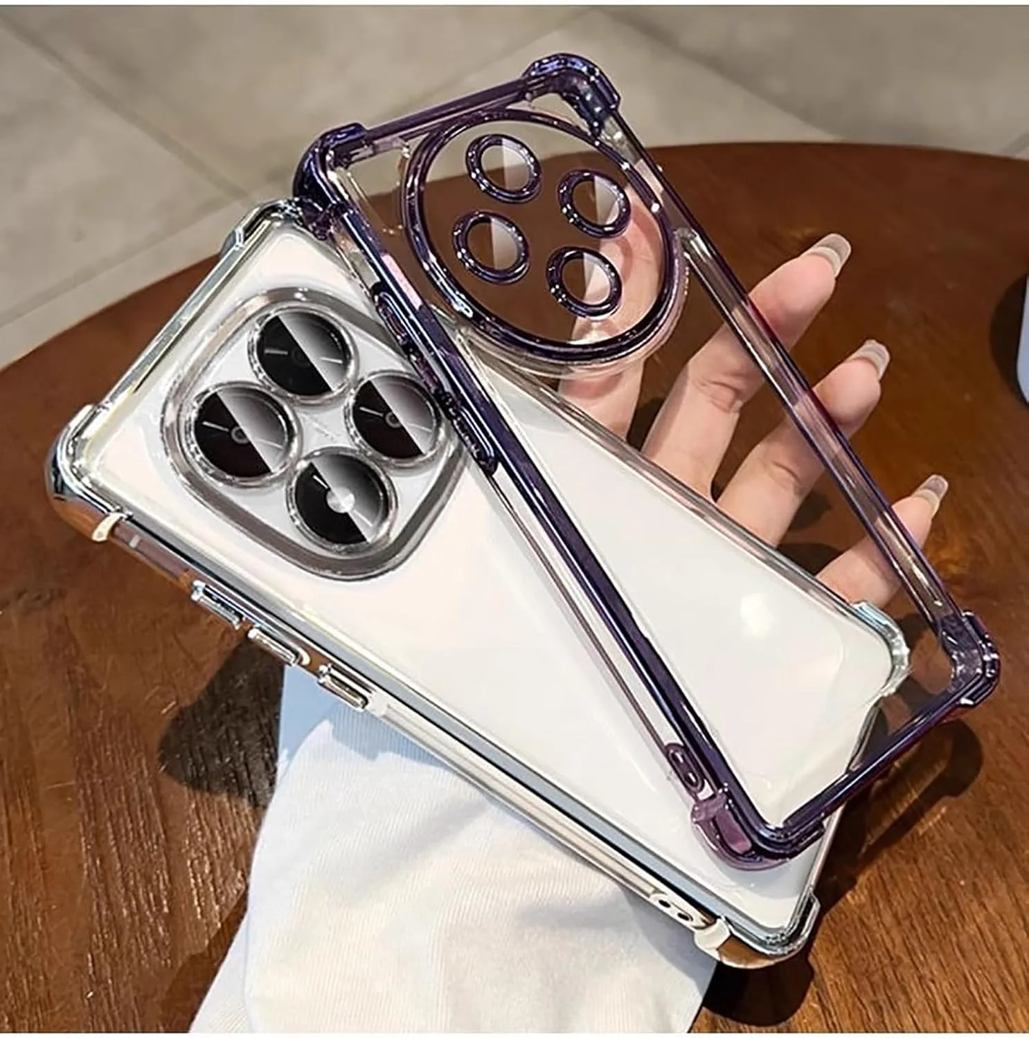 قاب محافظ گوشی شیائومی ردمی نوت 14 پرو پلاس 5G / پوکو X7 5G، محافظت از دوربین، محافظت چهار گوشه، شفاف، فوق العاده نازک، ضد افتادن، ضد اثر انگشت (صورتی)