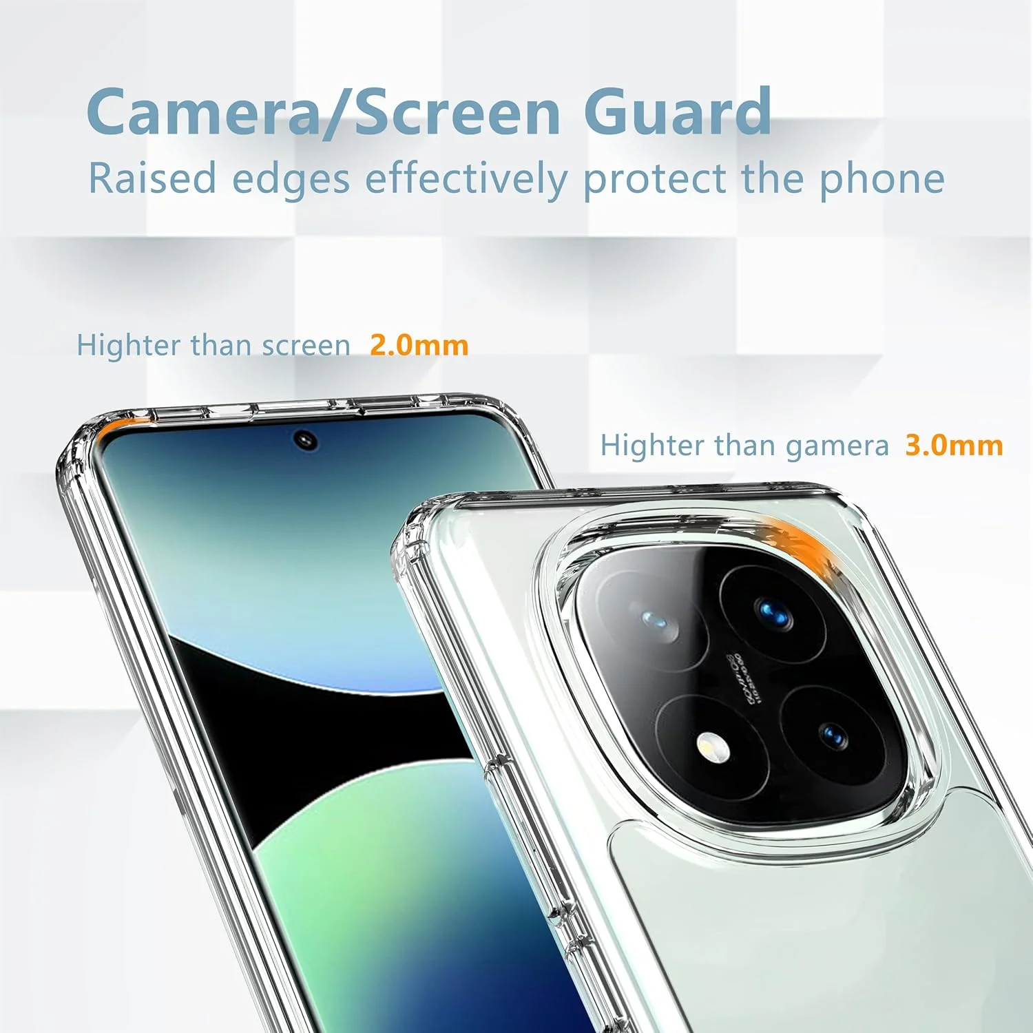 کاور محافظ هیبریدی TPU ضد ضربه و PC شفاف سیلیکونی سخت آنووکوا مناسب برای گوشی شیائومی Redmi Note 14 Pro/Redmi Note 14 Pro Plus 5G/Poco X7 5G، ضد شوک