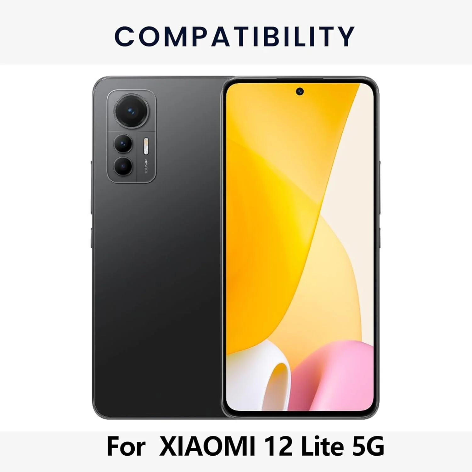 قاب محافظ باریک گوشی برای شیائومی 12 لایت 5G، پوشش سیلیکونی با محافظت از دوربین، داخلی نرم و انعطاف پذیر (صورتی، برای 12 لایت 5G)