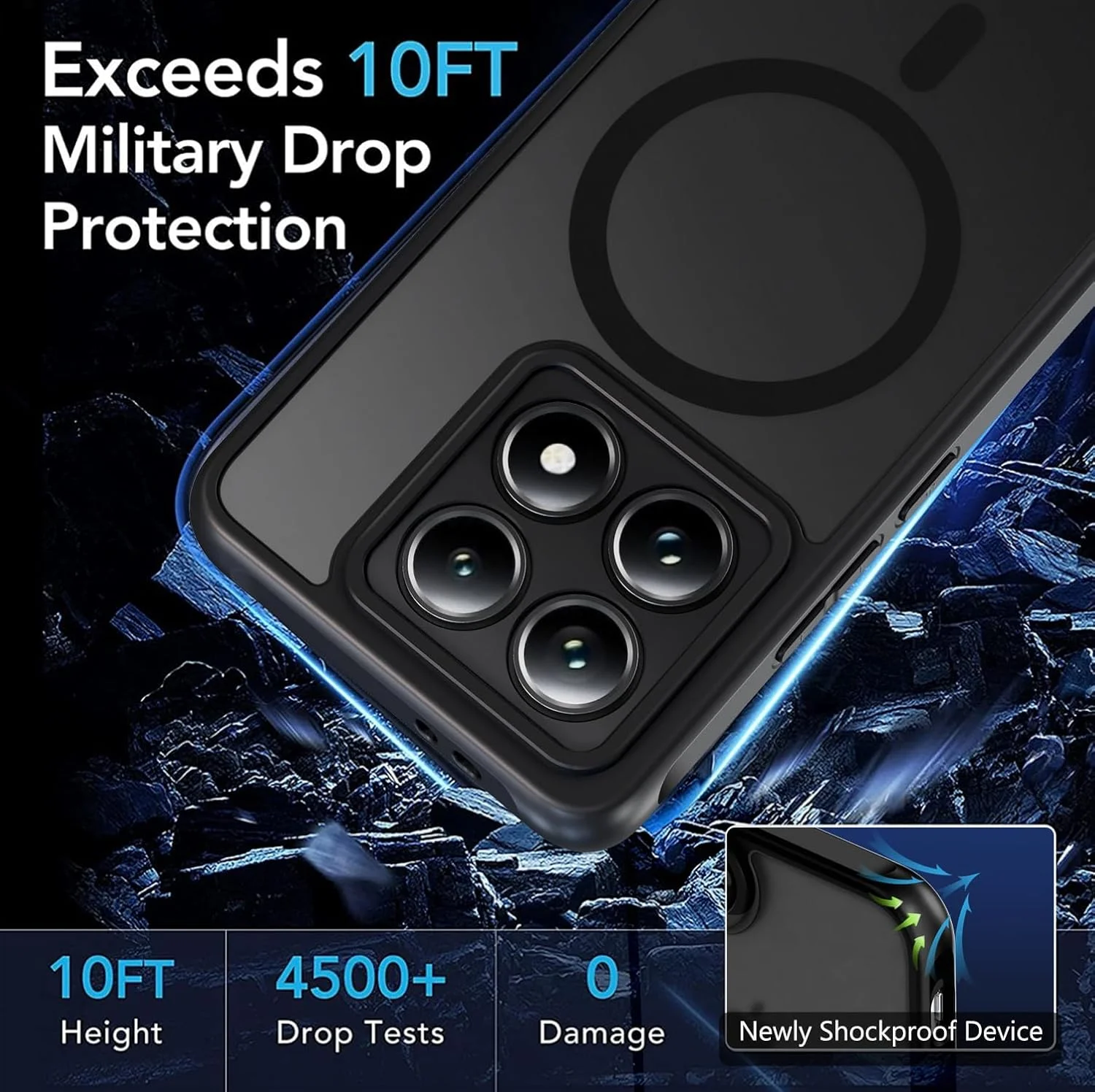 قاب محافظ شیائومی 14T Pro سازگار با MagSafe، قاب مغناطیسی محافظ دوربین، پشت مات نیمه شفاف PC، قاب حاشیه TPU - مشکی قاب محافظ شیائومی 14T Pro سازگار با MagSafe، قاب مغناطیسی محافظ دوربین، پشت مات نیمه شفاف PC، قاب حاشیه TPU - مشکی