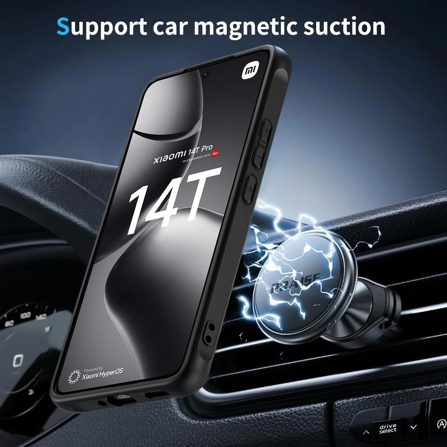 قاب محافظ شیائومی 14T Pro سازگار با MagSafe، قاب مغناطیسی محافظ دوربین، پشت مات نیمه شفاف PC، قاب حاشیه TPU - مشکی قاب محافظ شیائومی 14T Pro سازگار با MagSafe، قاب مغناطیسی محافظ دوربین، پشت مات نیمه شفاف PC، قاب حاشیه TPU - مشکی