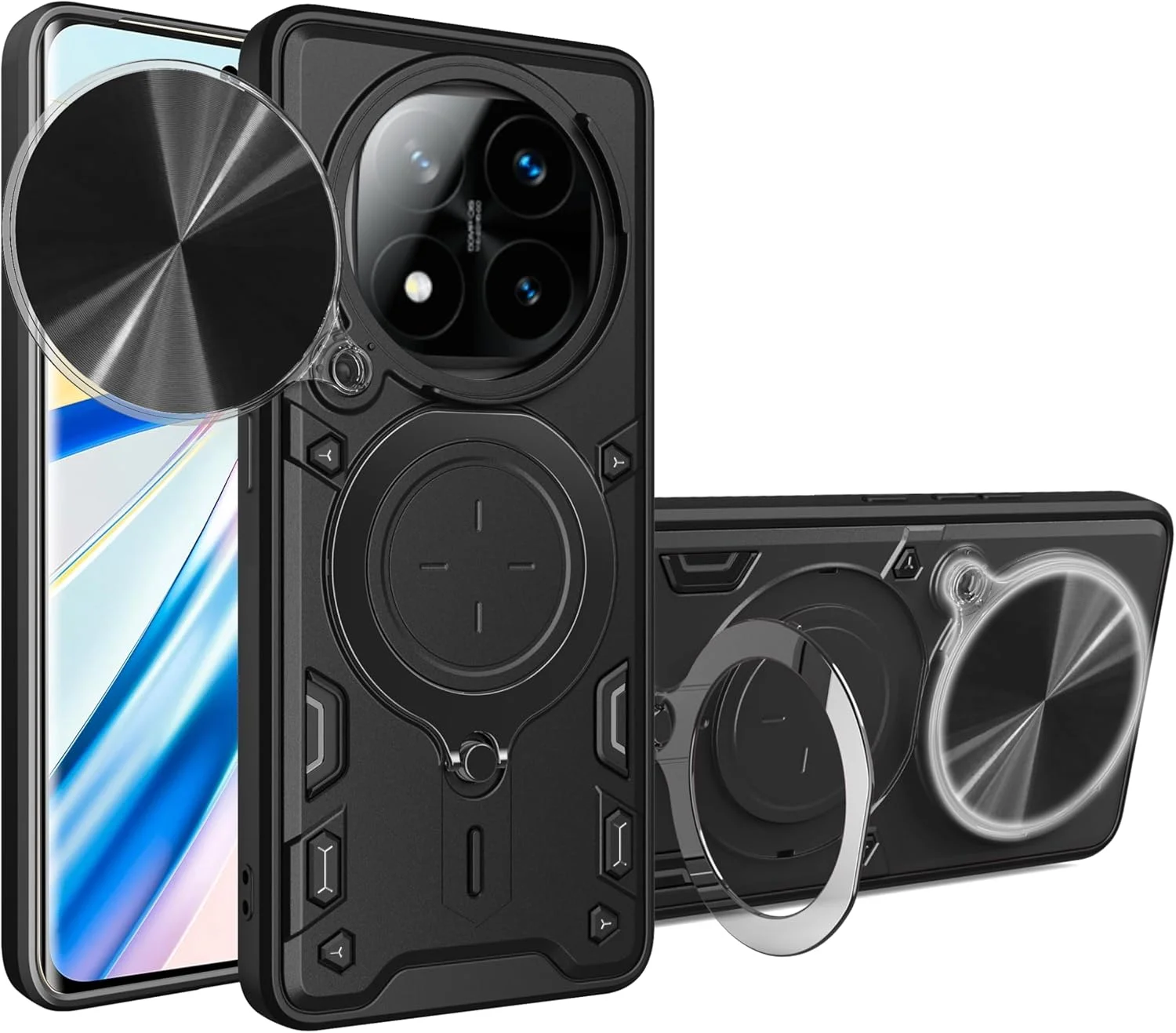 کاور محافظ گوشی شیائومی ردمی نوت ۱۴ پرو پلاس 5G با محافظ کشویی دوربین، کاور محافظ سنگین نظامی - مشکی کاور محافظ گوشی شیائومی ردمی نوت ۱۴ پرو پلاس 5G با محافظ کشویی دوربین، کاور محافظ سنگین نظامی - مشکی