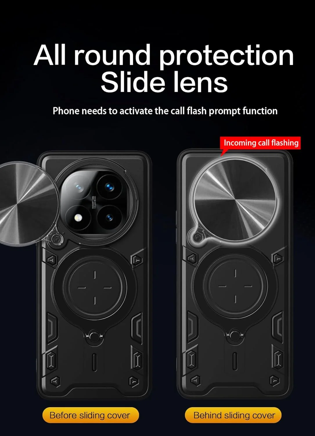 کاور محافظ گوشی شیائومی ردمی نوت ۱۴ پرو پلاس 5G با محافظ کشویی دوربین، کاور محافظ سنگین نظامی - مشکی کاور محافظ گوشی شیائومی ردمی نوت ۱۴ پرو پلاس 5G با محافظ کشویی دوربین، کاور محافظ سنگین نظامی - مشکی