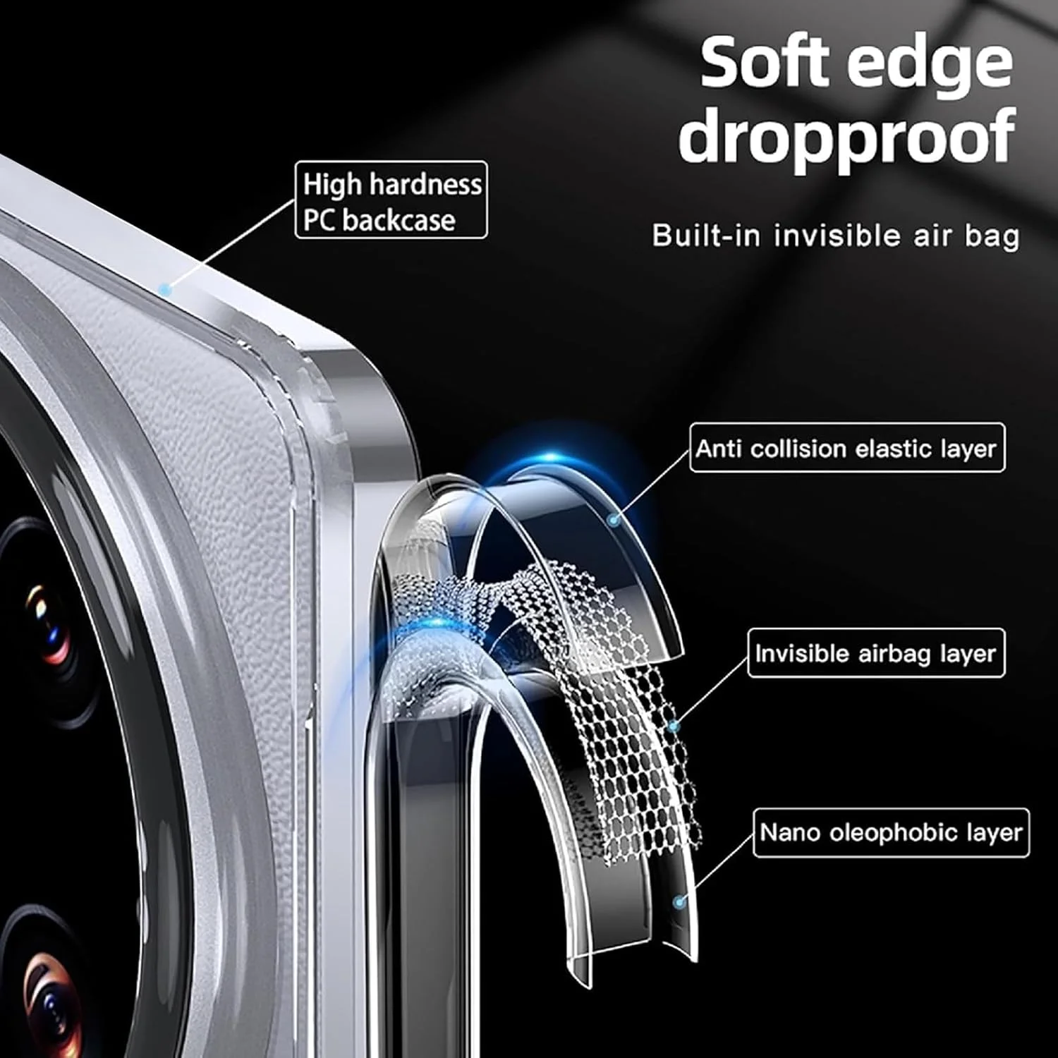 قاب محافظ شفاف T Tersely سازگار با شیائومی 15 Ultra - فناوری TPU + پلی کربنات، ضد زردی، قاب محافظ، پوشش ضربه گیر ضد ضربه