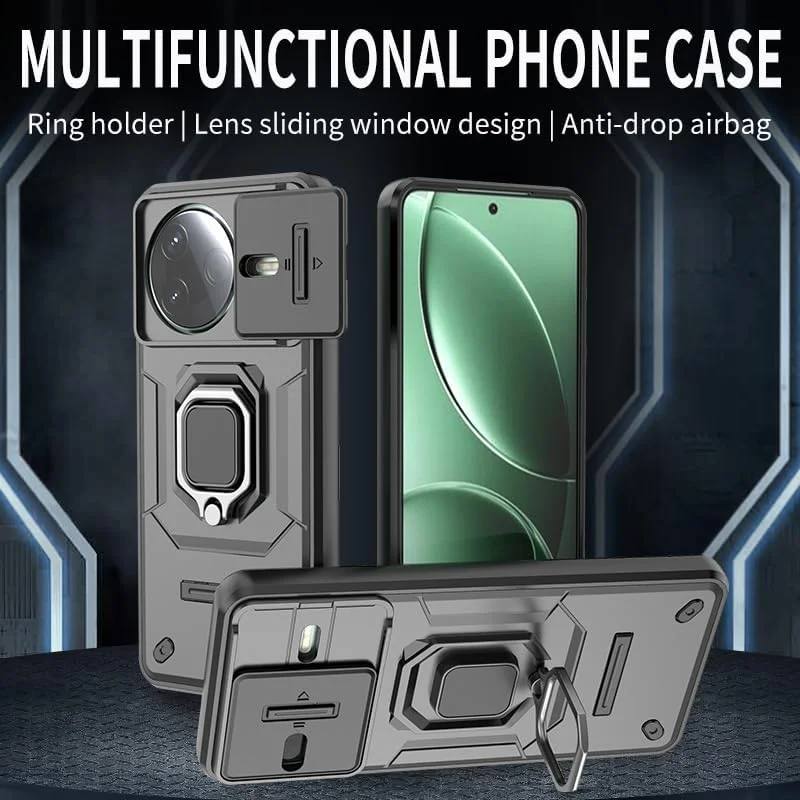 کاور محافظ گوشی ZMONE برای شیائومی Poco F7 Pro 5G به همراه محافظ صفحه نمایش، دارای محافظ کشویی دوربین، کاور محافظتی سنگین نظامی - مشکی کاور محافظ گوشی ZMONE برای شیائومی Poco F7 Pro 5G به همراه محافظ صفحه نمایش، دارای محافظ کشویی دوربین، کاور محافظتی سنگین نظامی - مشکی