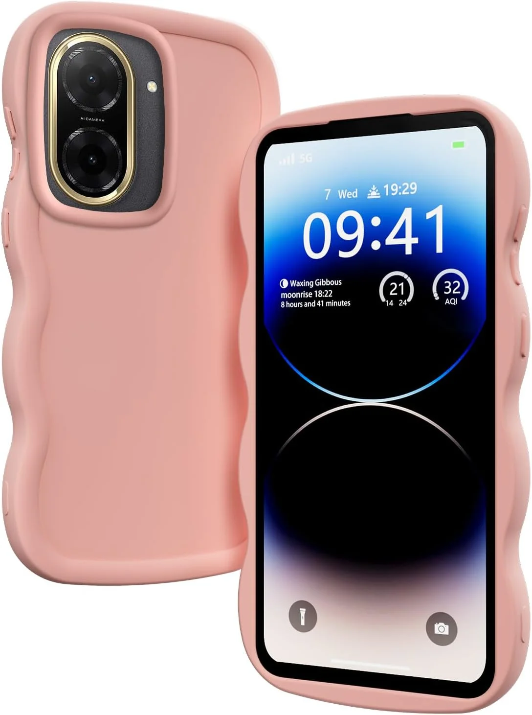 کاور سیلیکونی محافظ گوشی شیائومی ردمی A5 4G (173) با طرح موجی فانتزی و مقاوم در برابر ضربه - صورتی